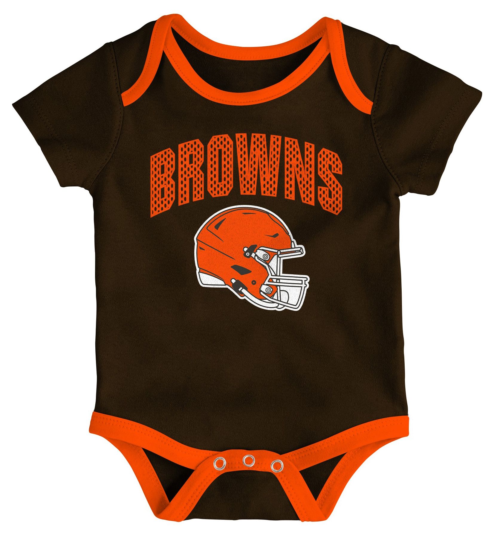 NFL Team Apparel Infant Cleveland Browns Brown Newborn All Day Play 3-Pack Creeper Set product image