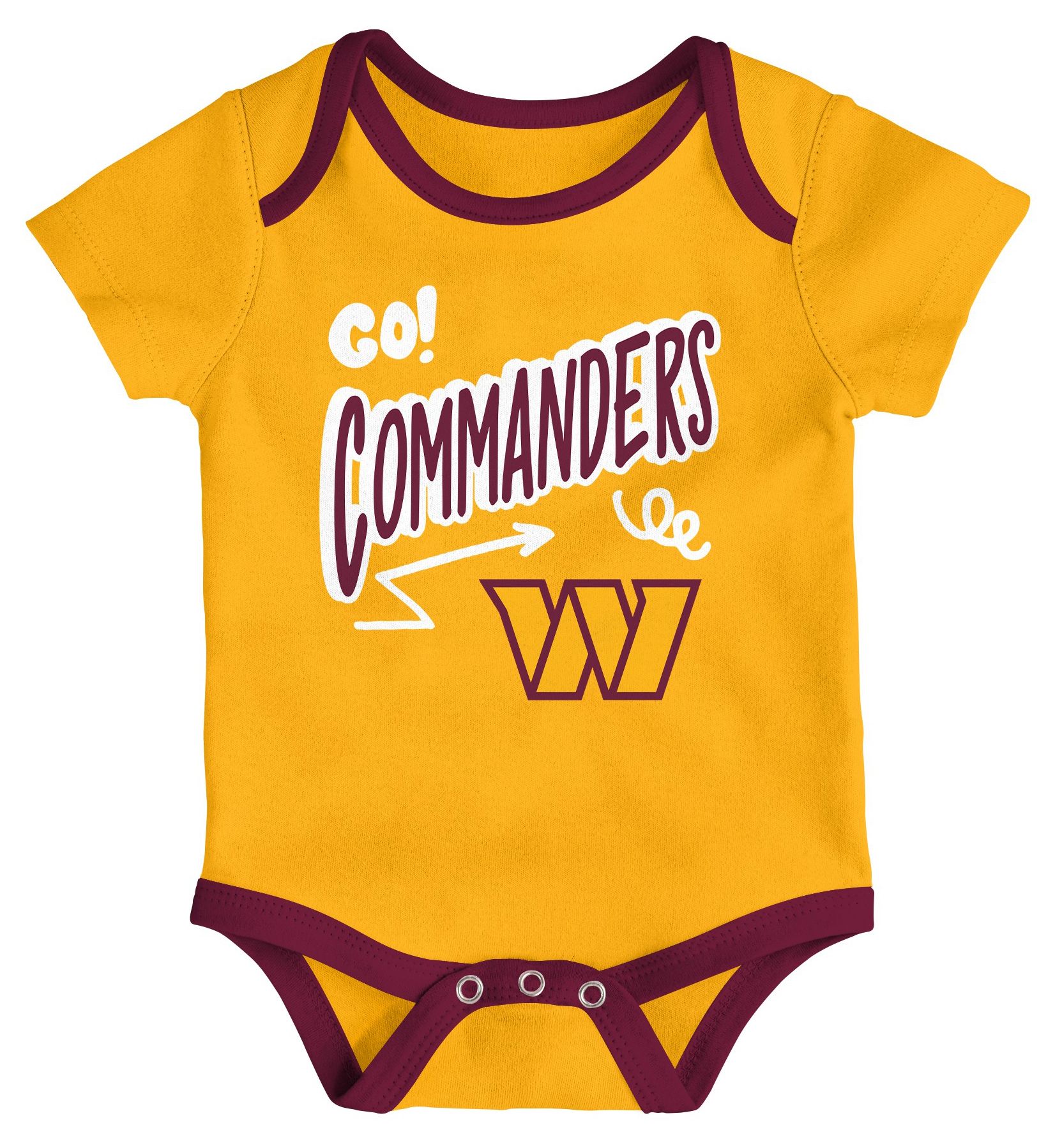 NFL Team Apparel Infant Washington Commanders Garnet Newborn All Day Play 3-Pack Creeper Set product image