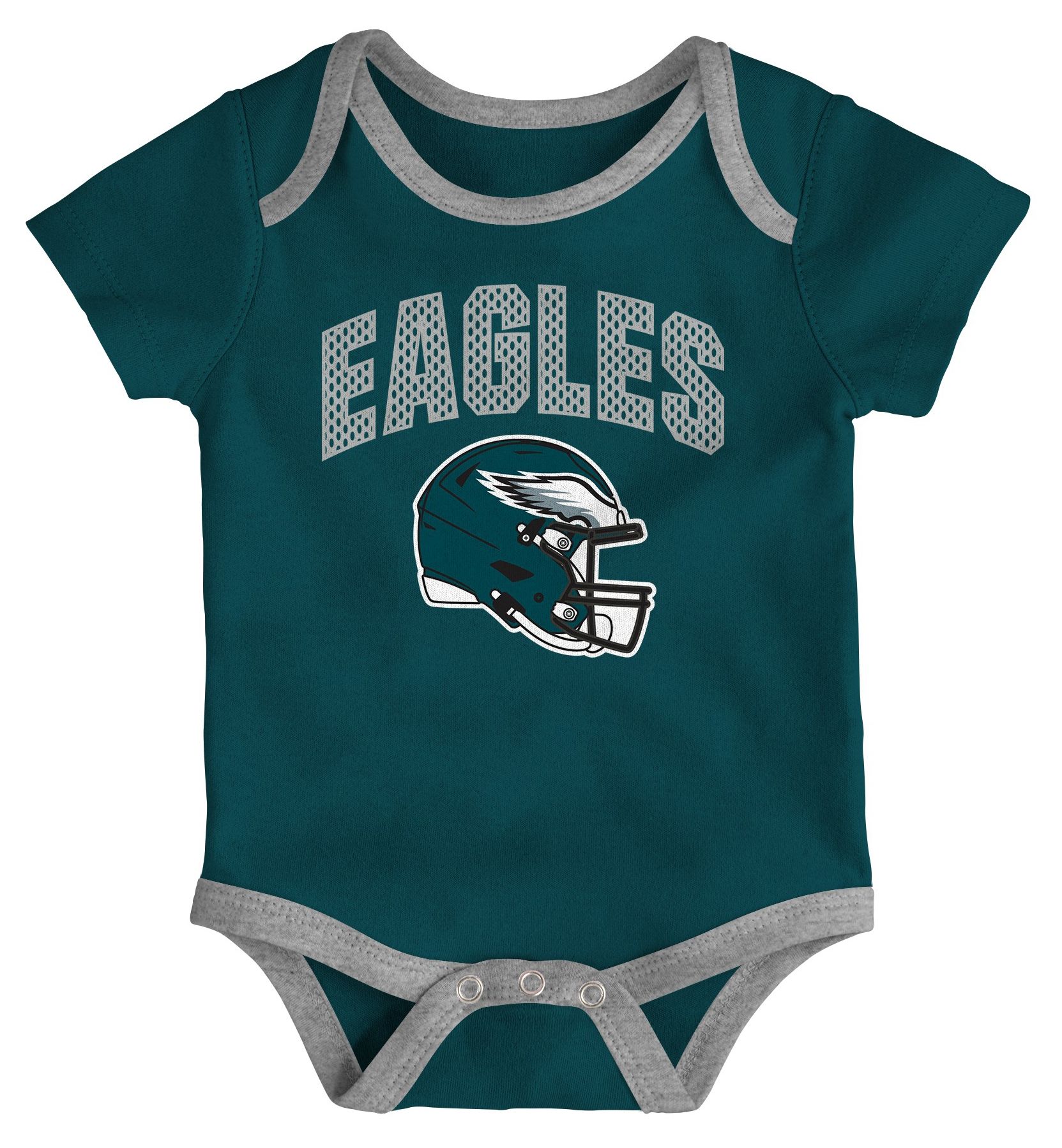 NFL Team Apparel Infant Philadelphia Eagles Green Newborn All Day Play 3-Pack Creeper Set product image