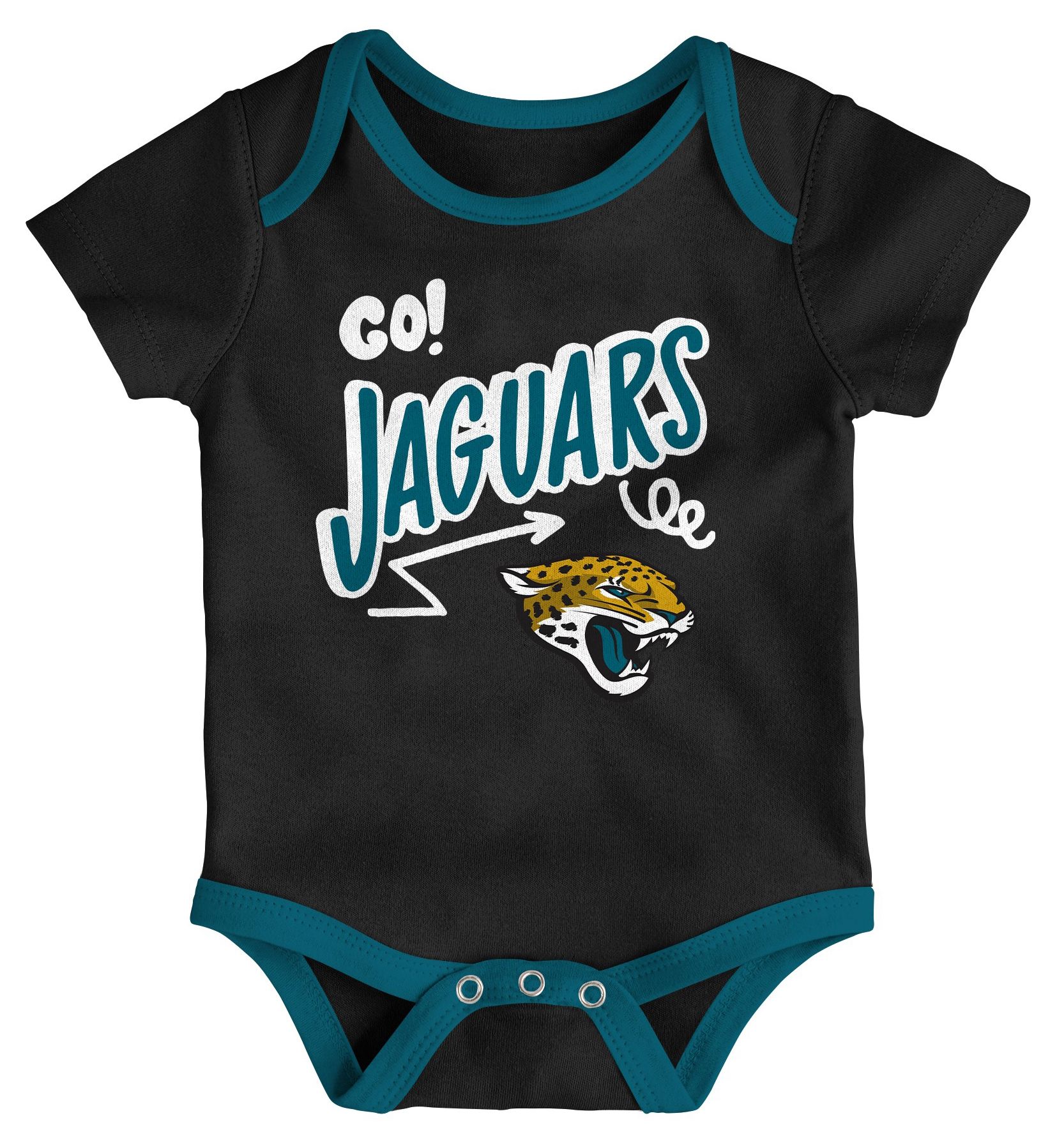 NFL Team Apparel Infant Jacksonville Jaguars Teal Newborn All Day Play 3-Pack Creeper Set product image