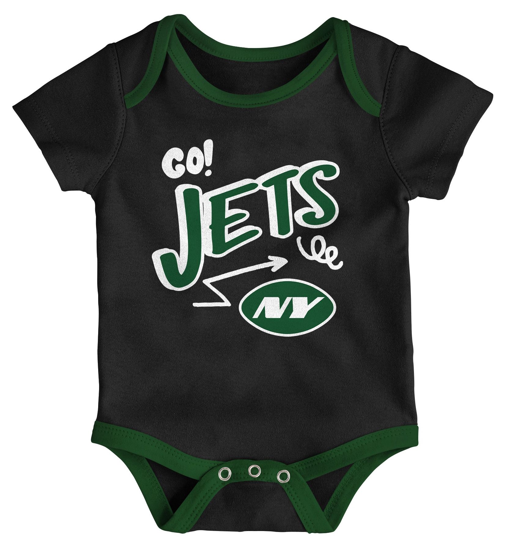 NFL Team Apparel Infant New York Jets Green Newborn All Day Play 3-Pack Creeper Set product image