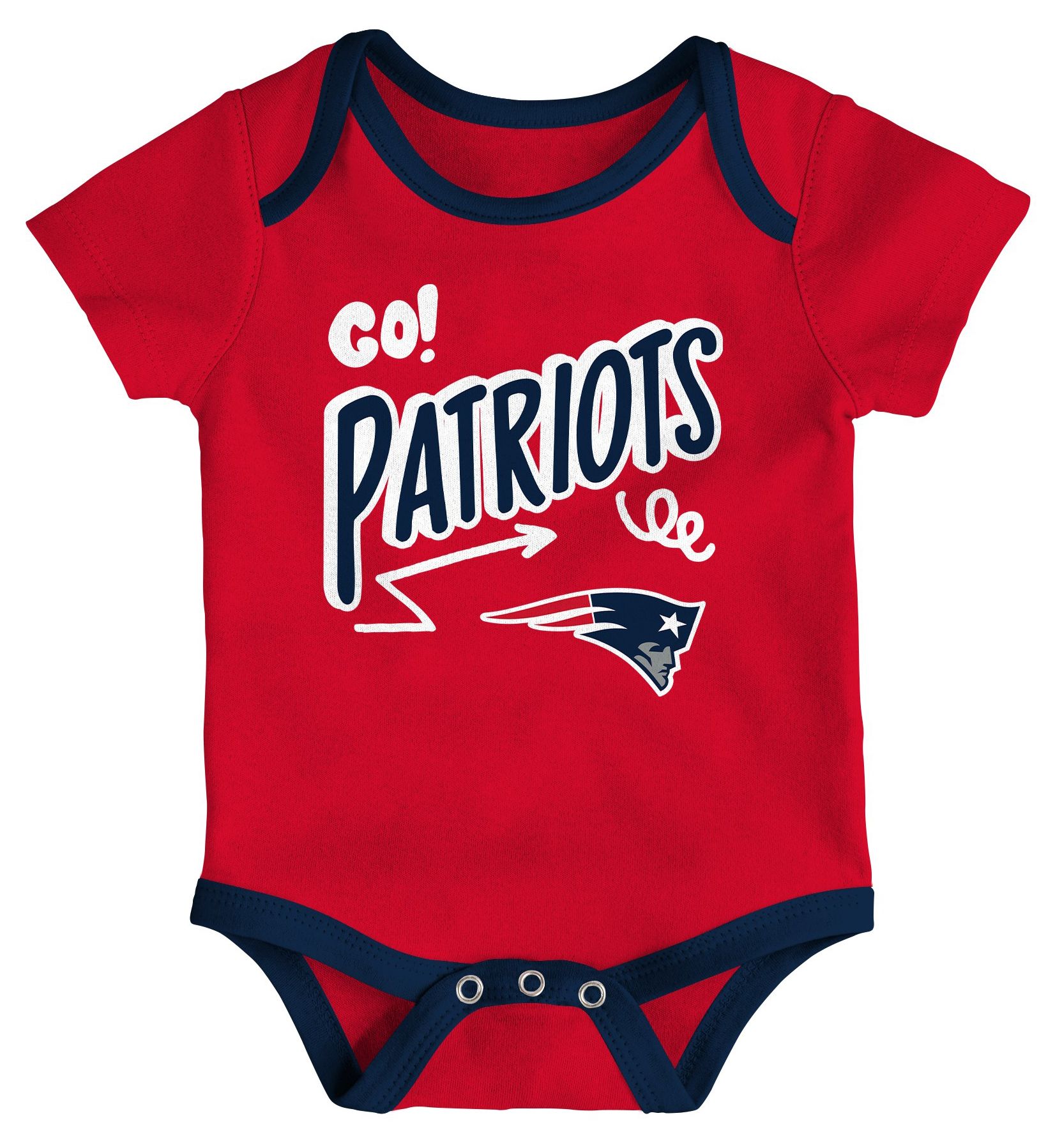 NFL Team Apparel Infant New England Patriots Navy Newborn All Day Play 3-Pack Creeper Set product image