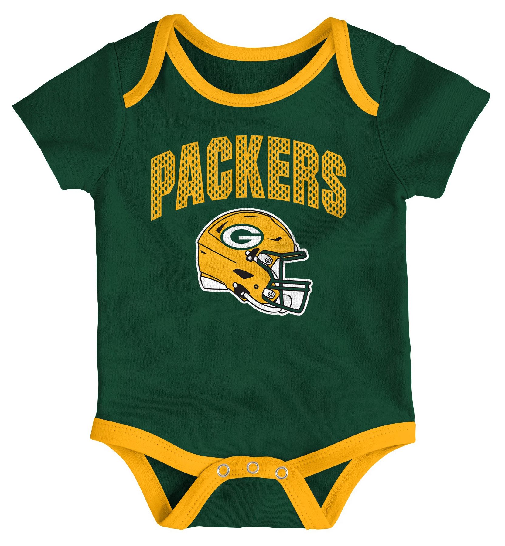 NFL Team Apparel Infant Green Bay Packers Green Newborn All Day Play 3-Pack Creeper Set product image