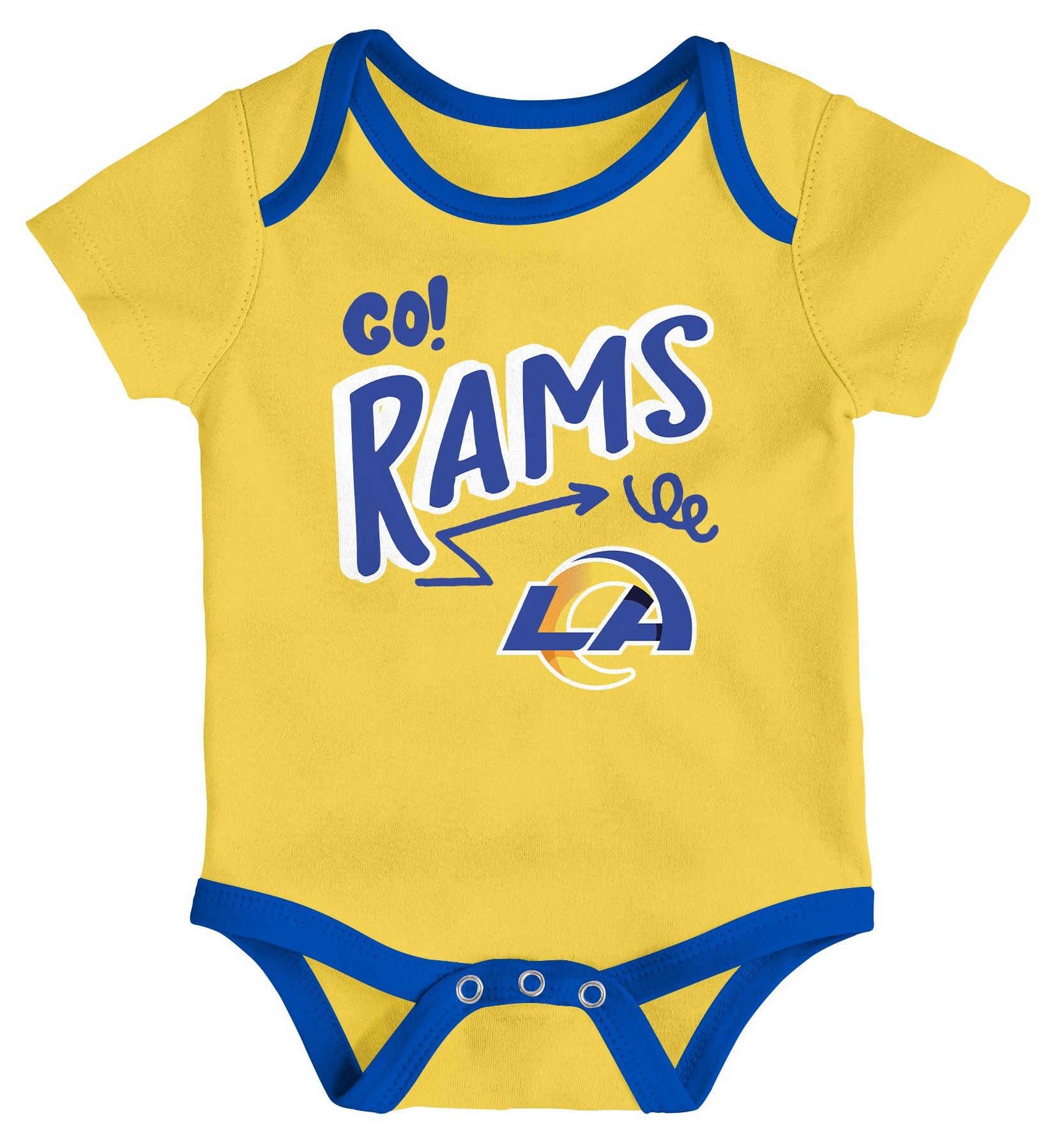 NFL Team Apparel Infant Los Angeles Rams Royal Newborn All Day Play 3-Pack Creeper Set product image