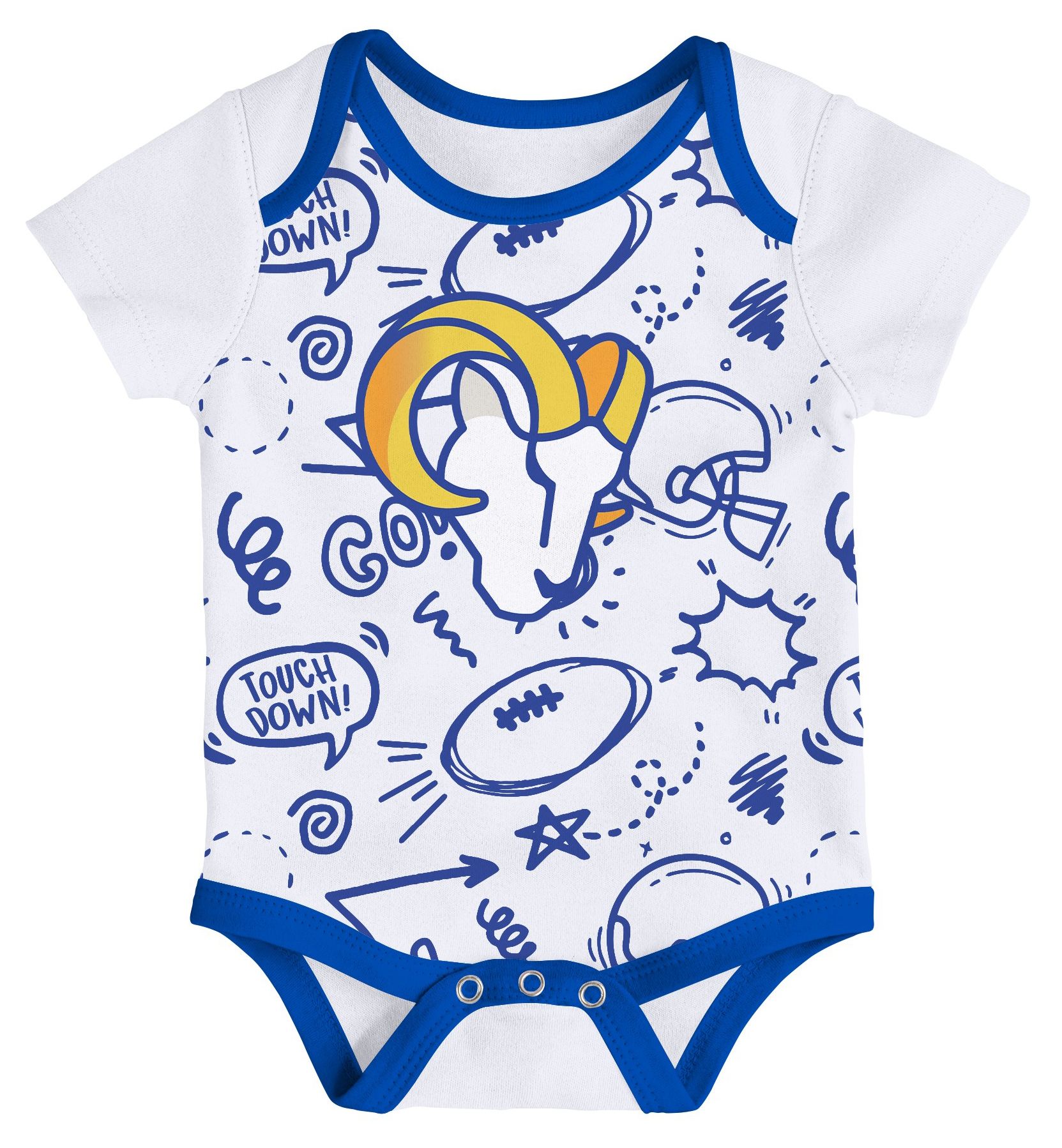 NFL Team Apparel Infant Los Angeles Rams Royal Newborn All Day Play 3-Pack Creeper Set product image