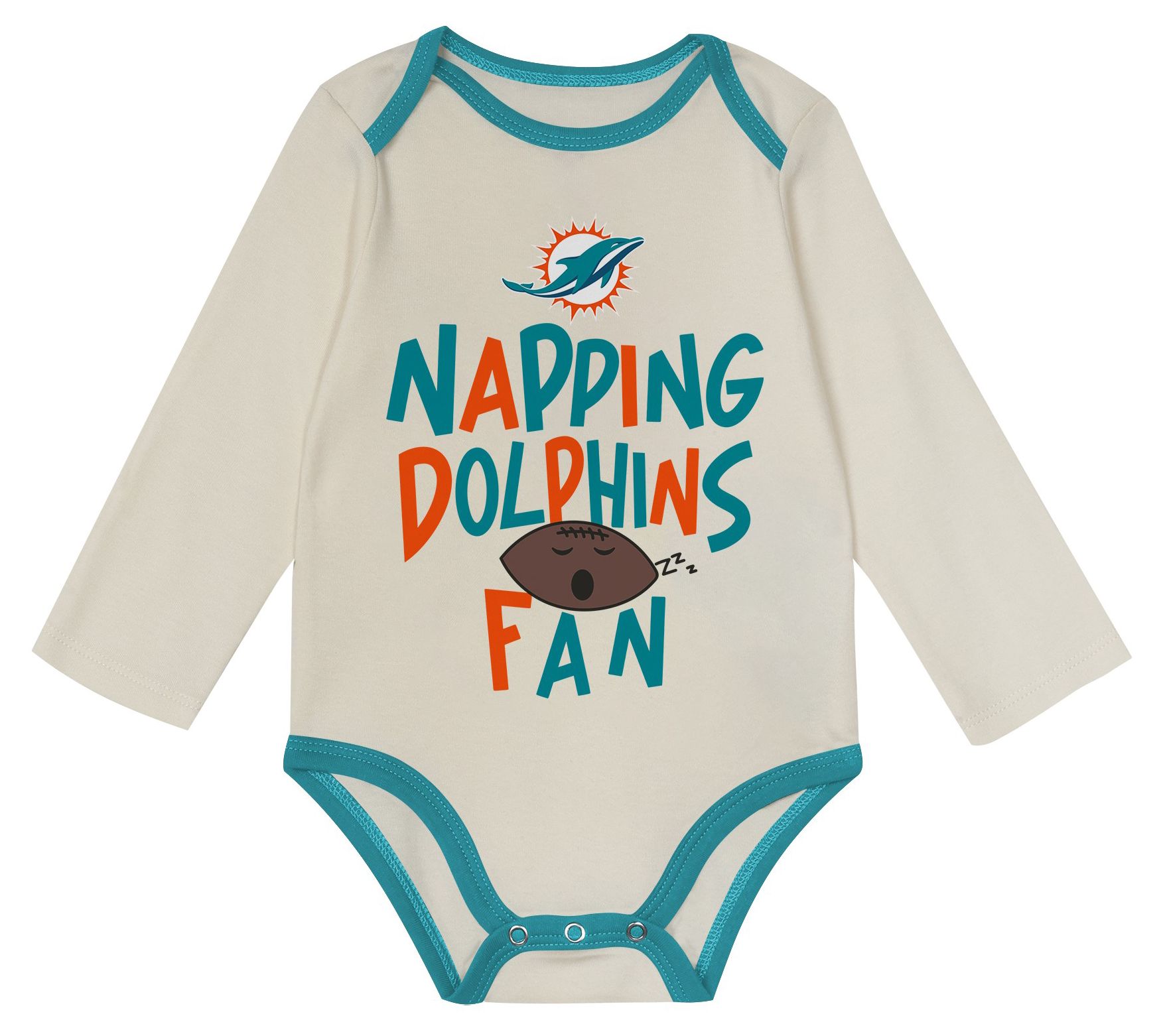 NFL Team Apparel Infant Miami Dolphins Aqua Newborn Little Champ 3-Pack Creeper Set product image