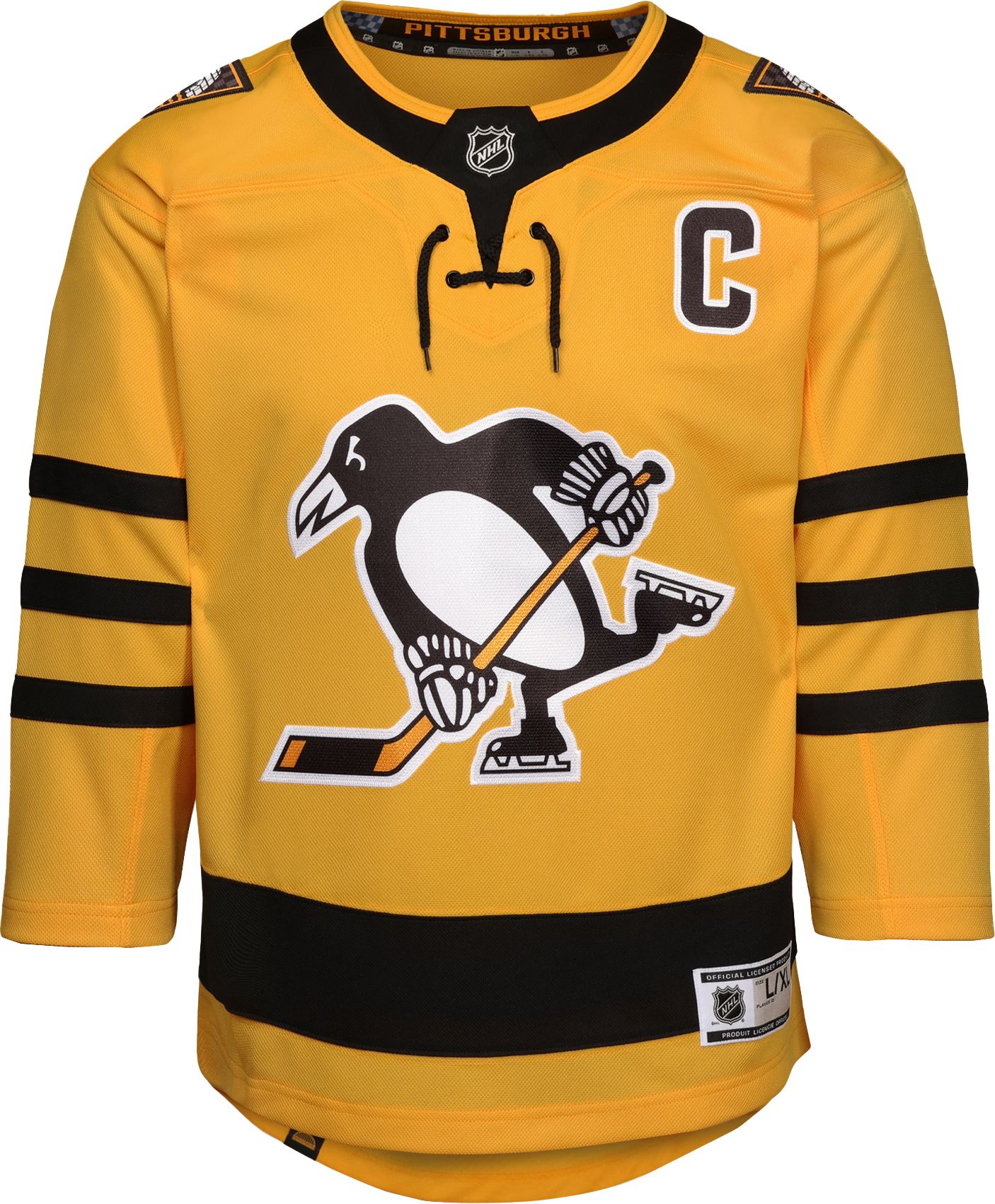 NHL Youth Pittsburgh Penguins Sidney Crosby #87 Yellow Authentic Premier Alternate Jersey product image