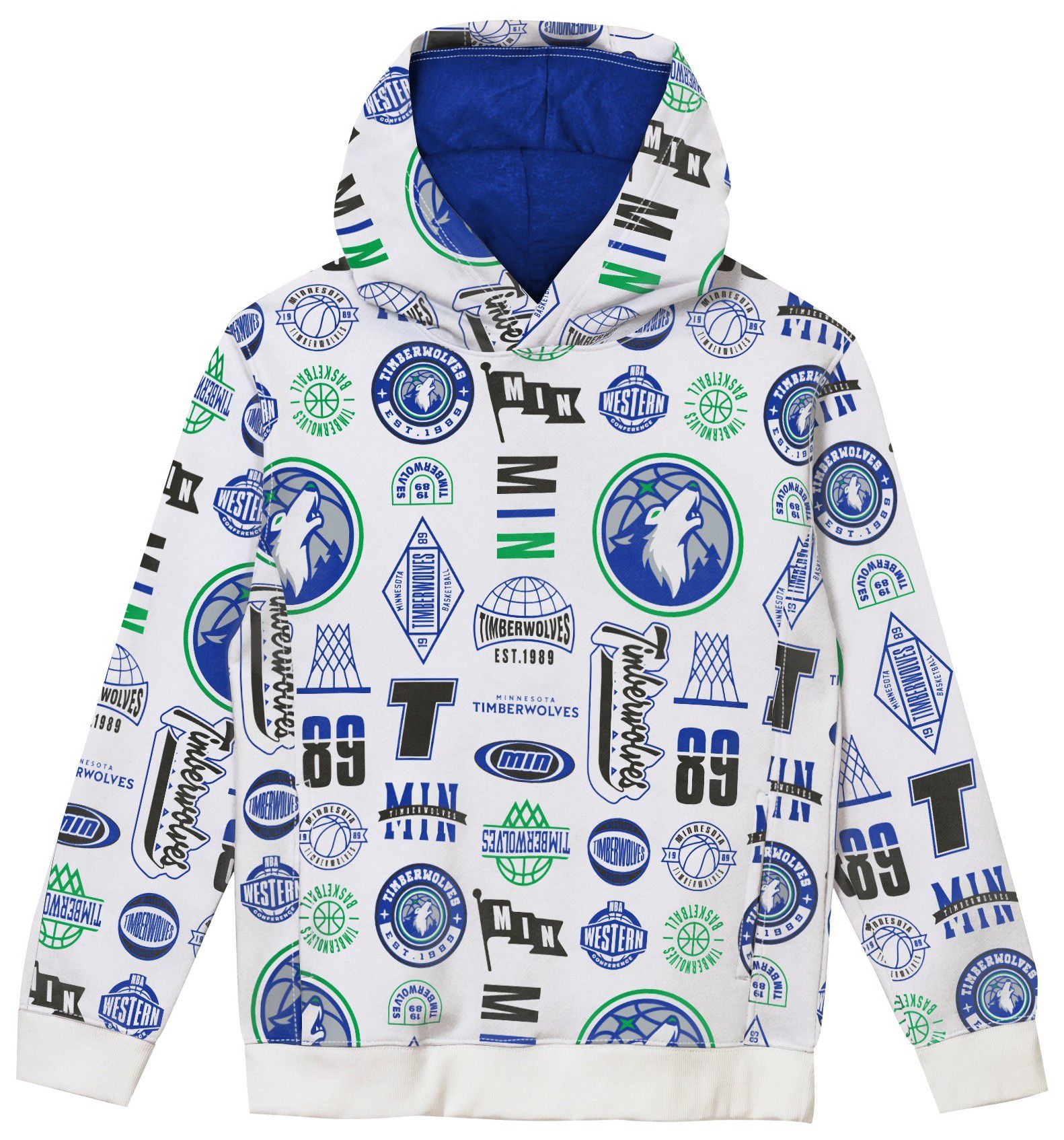 NBA Team Apparel Boys' Minnesota Timberwolves 3 and D All Over Print ...