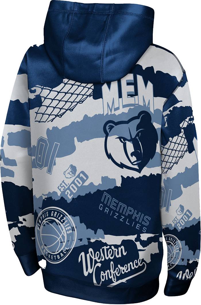 Outerstuff Nike Youth Memphis Grizzlies Over The Limit Navy Sublimated Hoodie, Boys', Medium, Blue