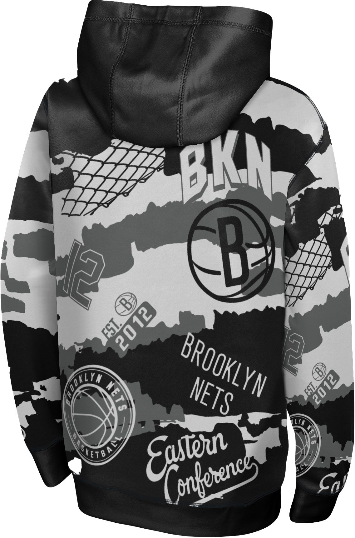 Outerstuff Youth Brooklyn Nets Over The Limit Black Sublimated Hoodie