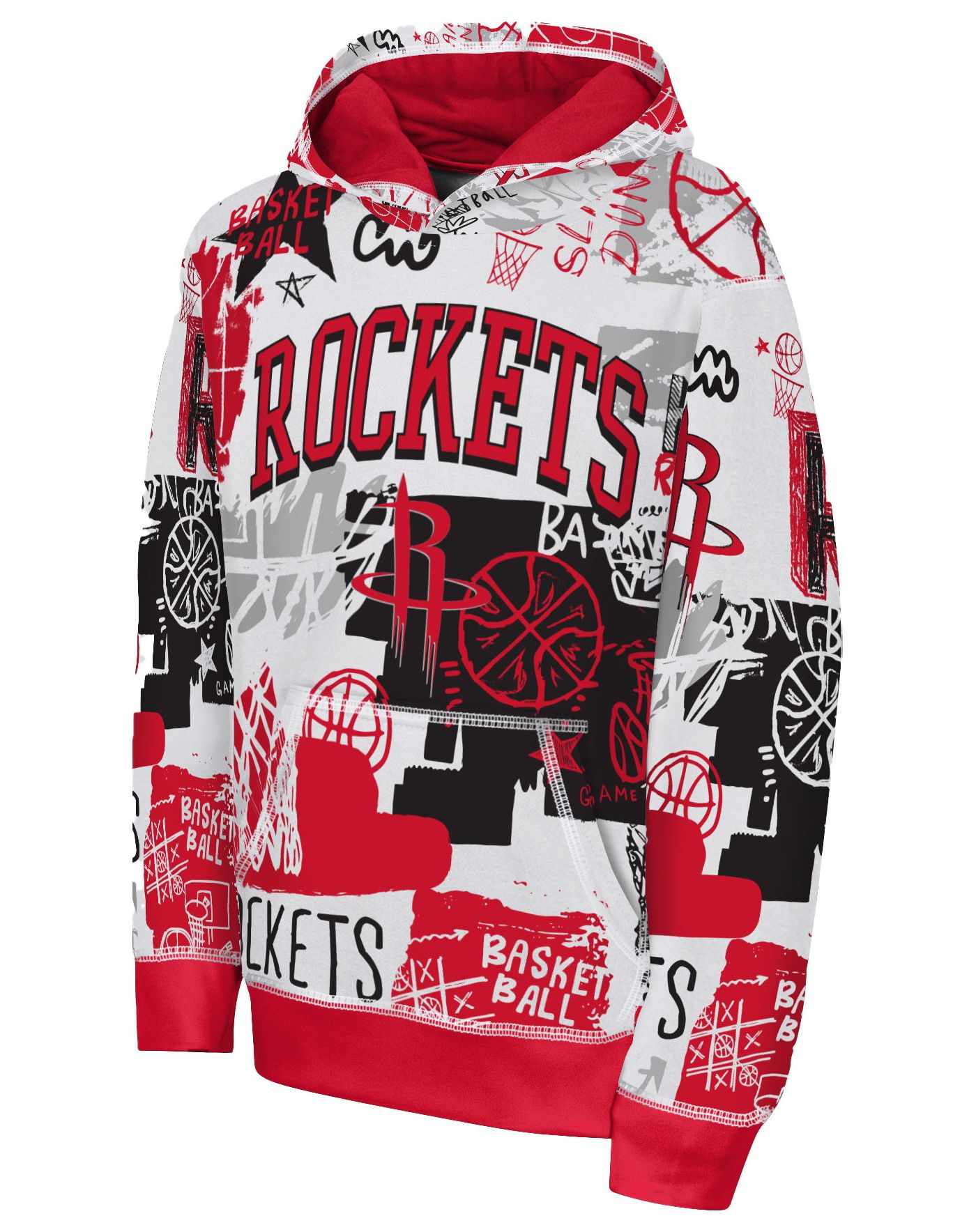 Nike Youth Houston Rockets Wild Style Sublimated Hoodie Small Red