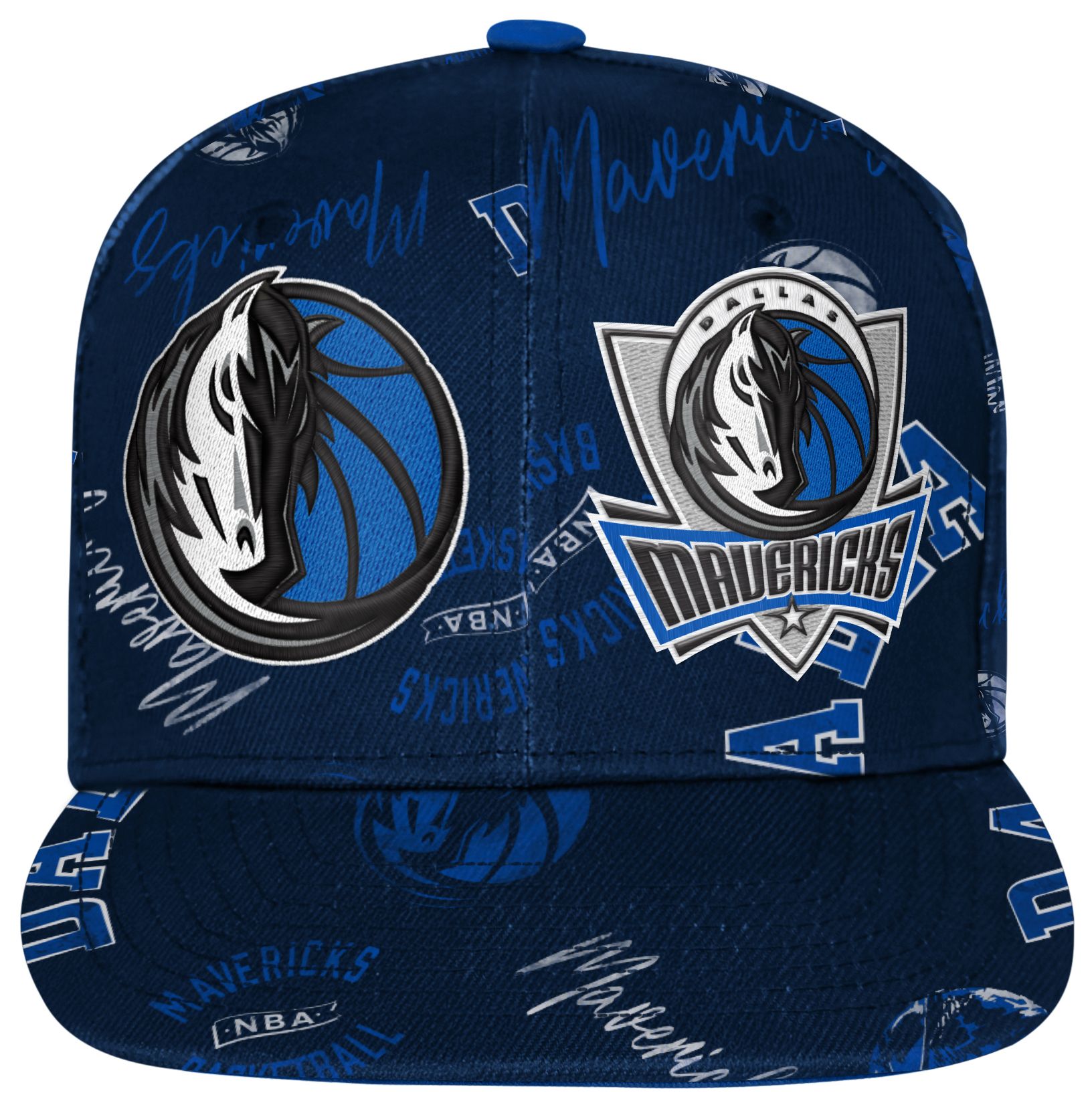 Outerstuff Youth Dallas Mavericks Navy Team Flat Brim Snapback Hat product image