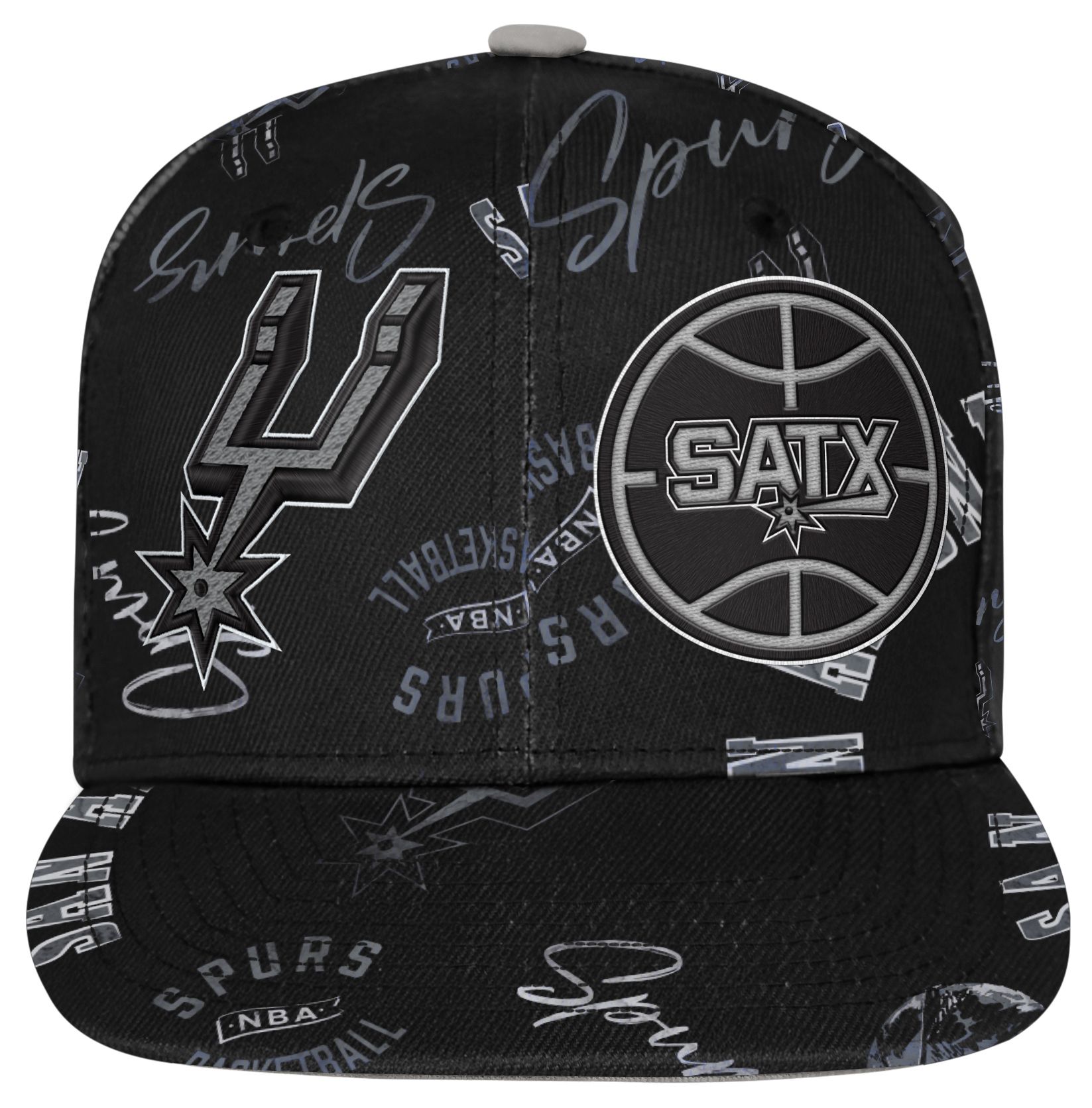 Outerstuff Youth San Antonio Spurs Black Team Flat Brim Snapback Hat product image