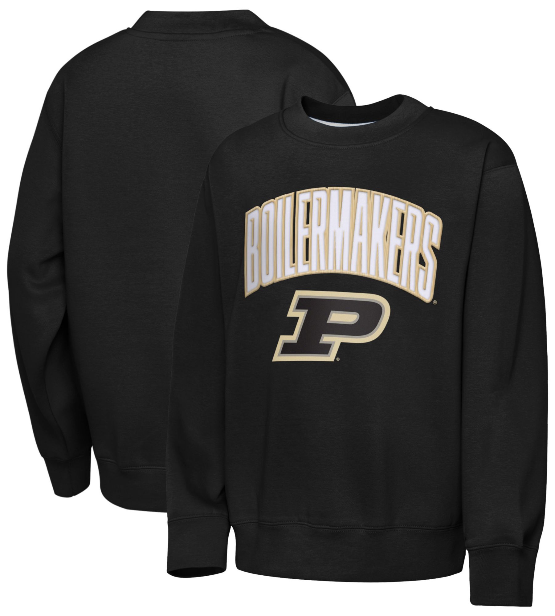Gen2 Youth Purdue Boilermakers Black Place Kicker Crew Pullover Sweatshirt product image