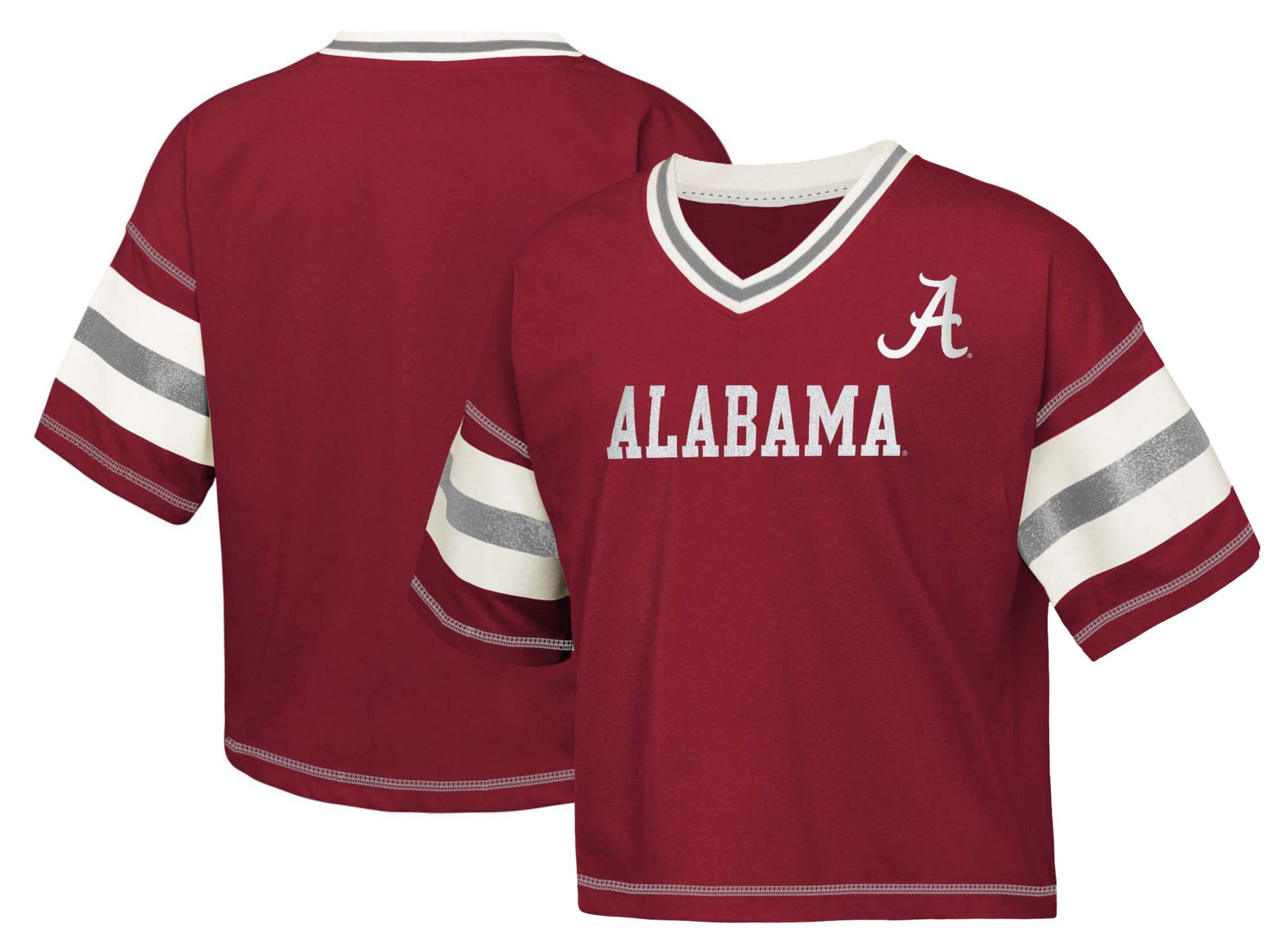 Gen2 Girls' Alabama Crimson Tide Crimson Grid Iron Short Sleeve T-Shirt product image