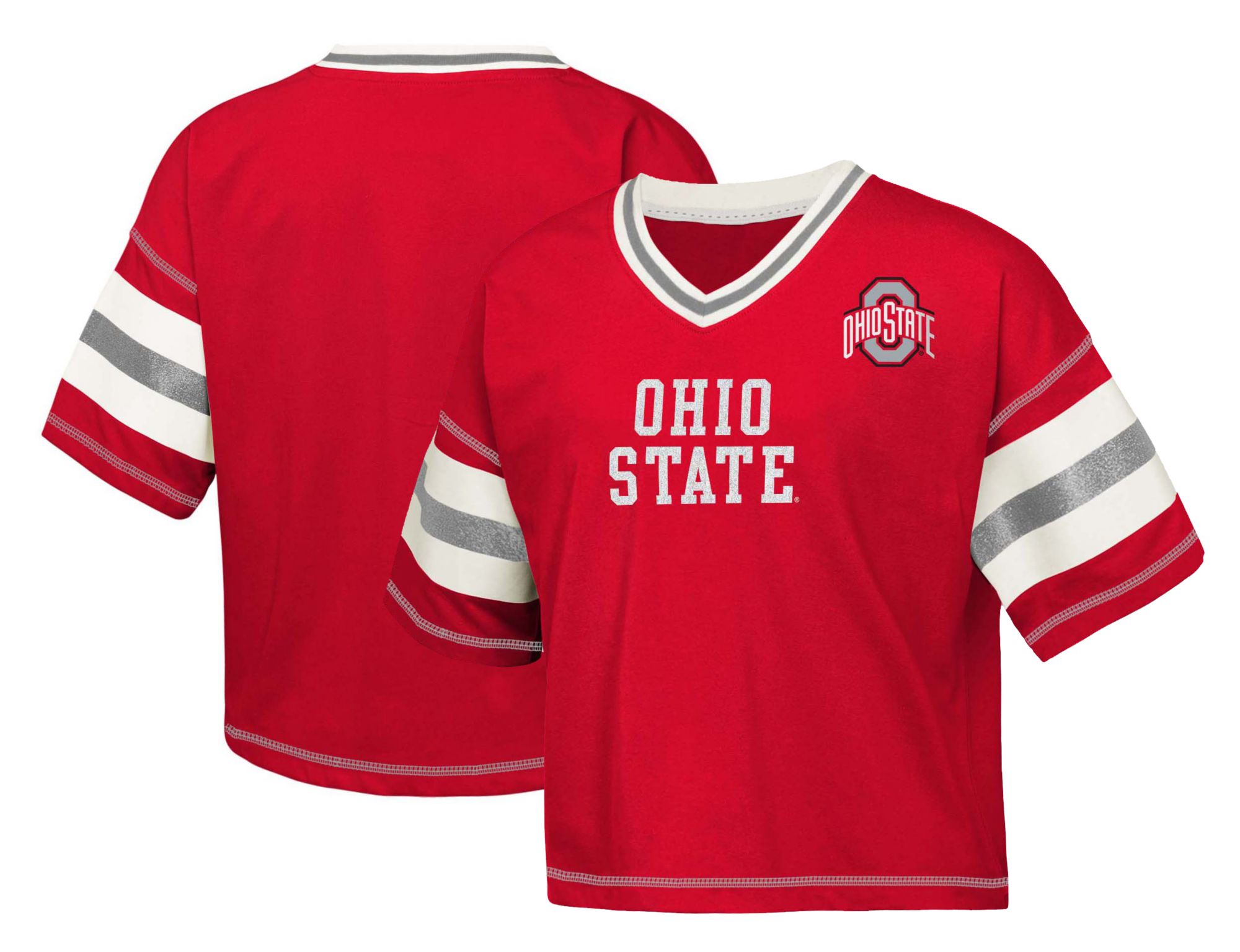 Gen2 Girls' Ohio State Buckeyes Red Grid Iron Short Sleeve T-Shirt product image