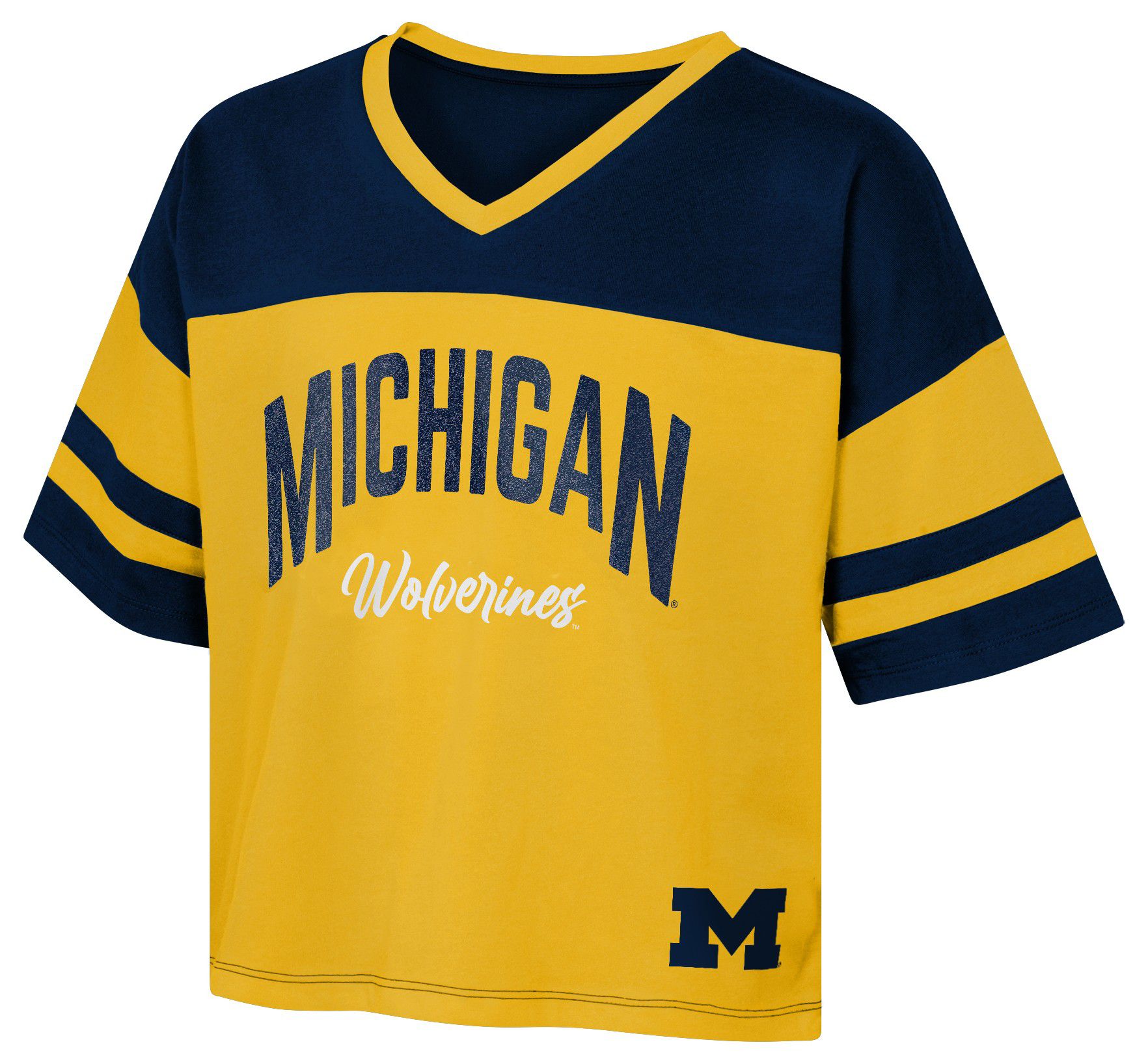 Gen2 Girls' Michigan Wolverines Navy Jersey T-Shirt product image
