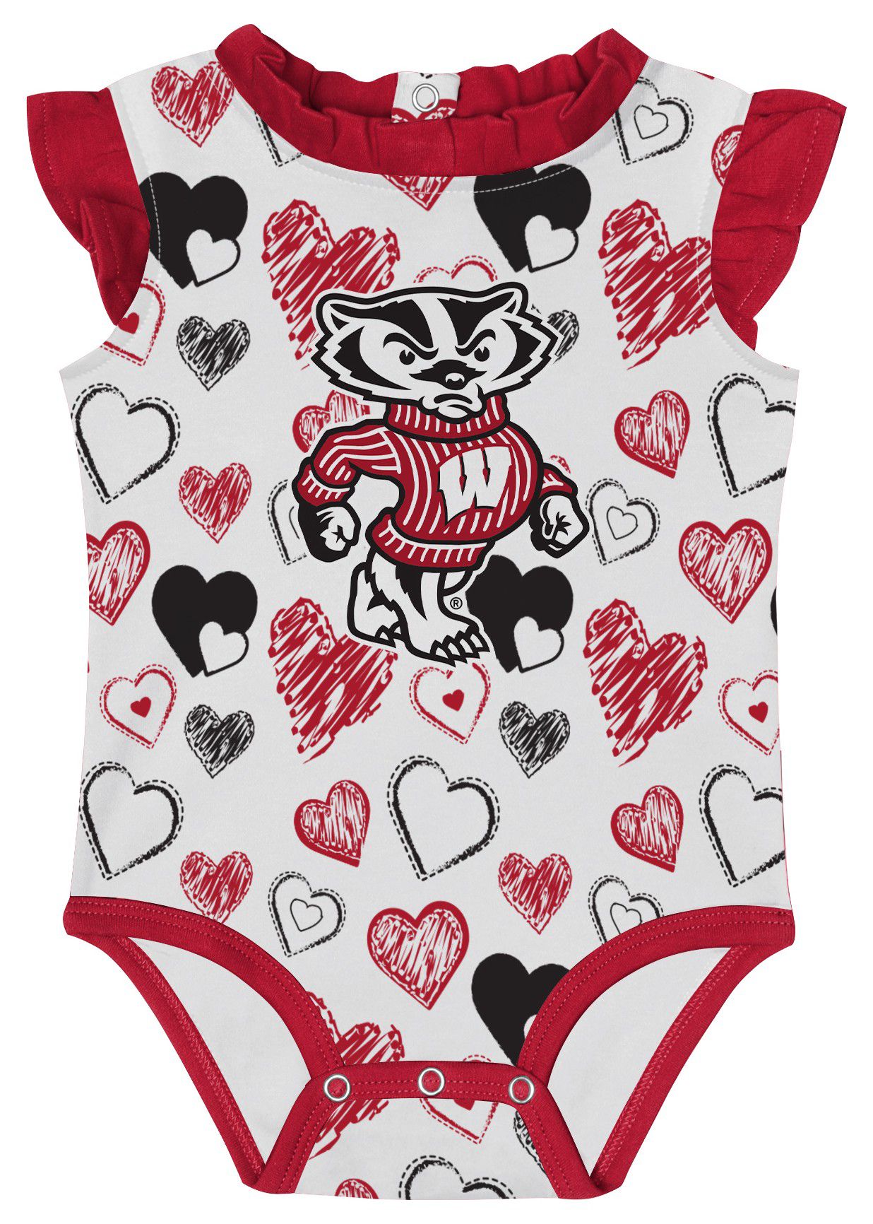 Gen2 Infant Wisconsin Badgers Hearts 2-Piece Creeper Set product image