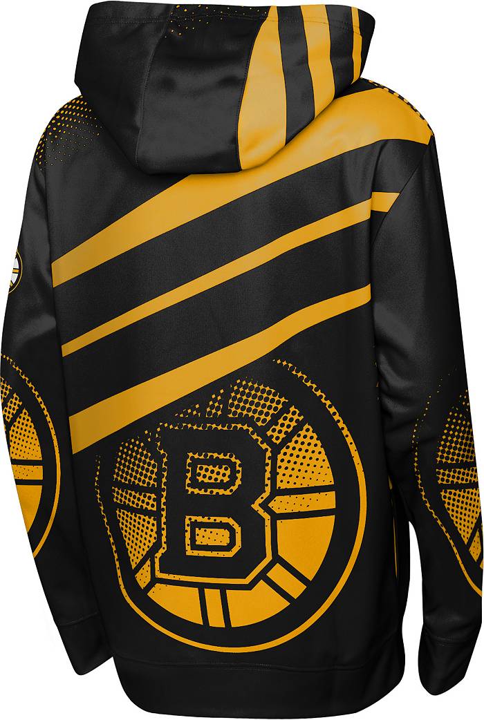 Boston Bruins NHL Old Time Hockey Hoodie Sweatshirt (Youth XL) Black/Yellow