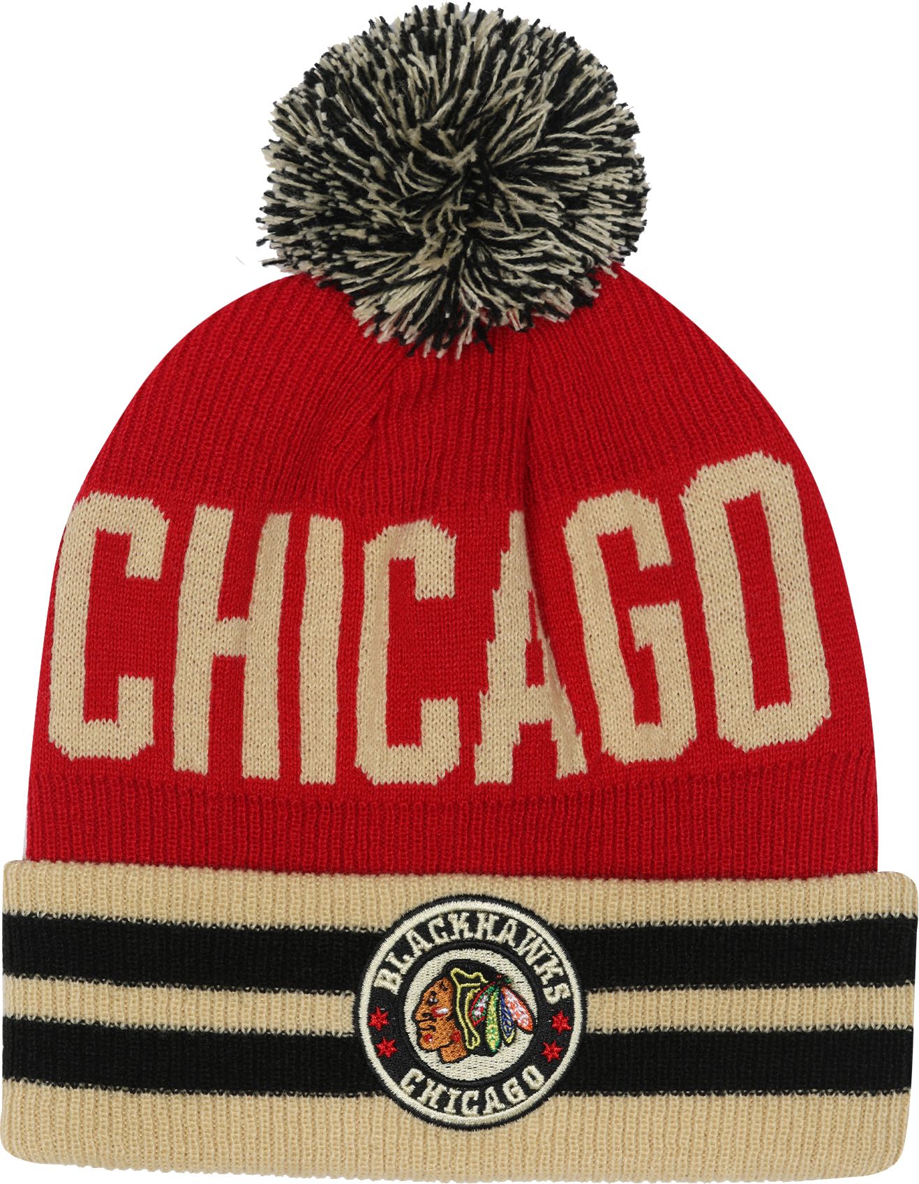 NHL Youth Chicago Blackhawks 20242025 Winter Classic Pom Knit Beanie