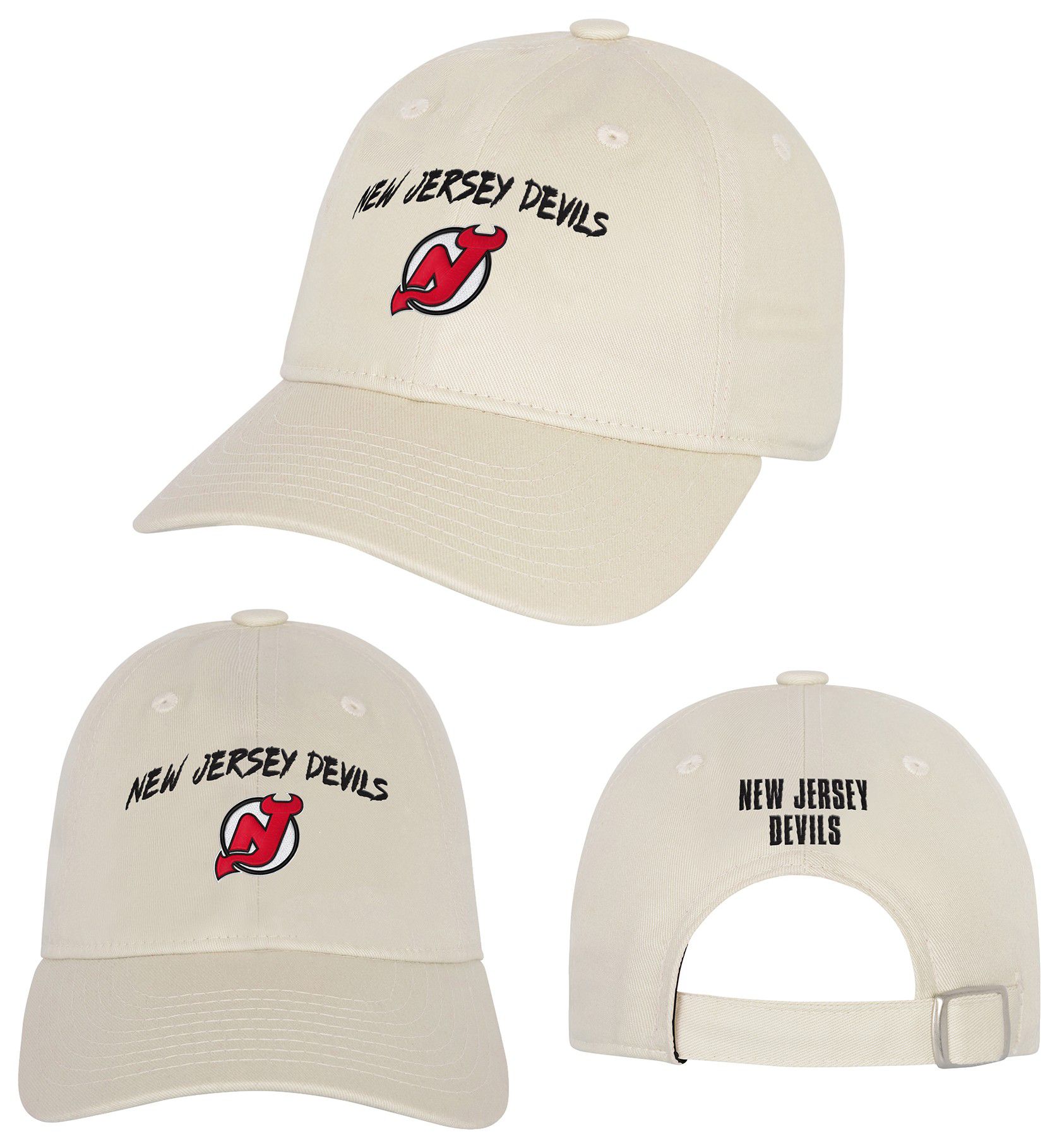 NHL Youth New Jersey Devils Monochromatic Slouch Offwhite Adjustable Hat product image