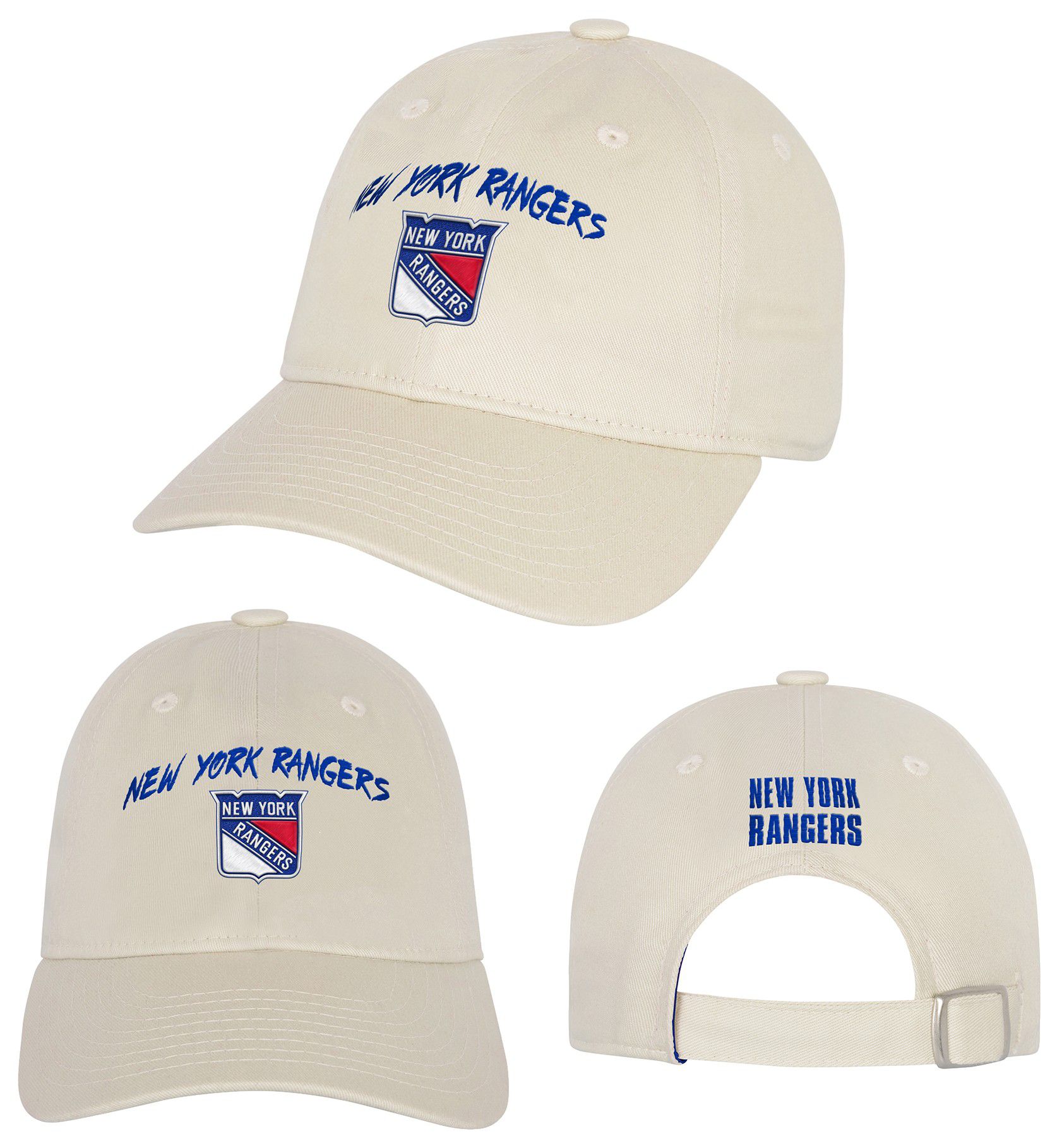 NHL Youth New York Rangers Monochromatic Slouch Offwhite Adjustable Hat product image