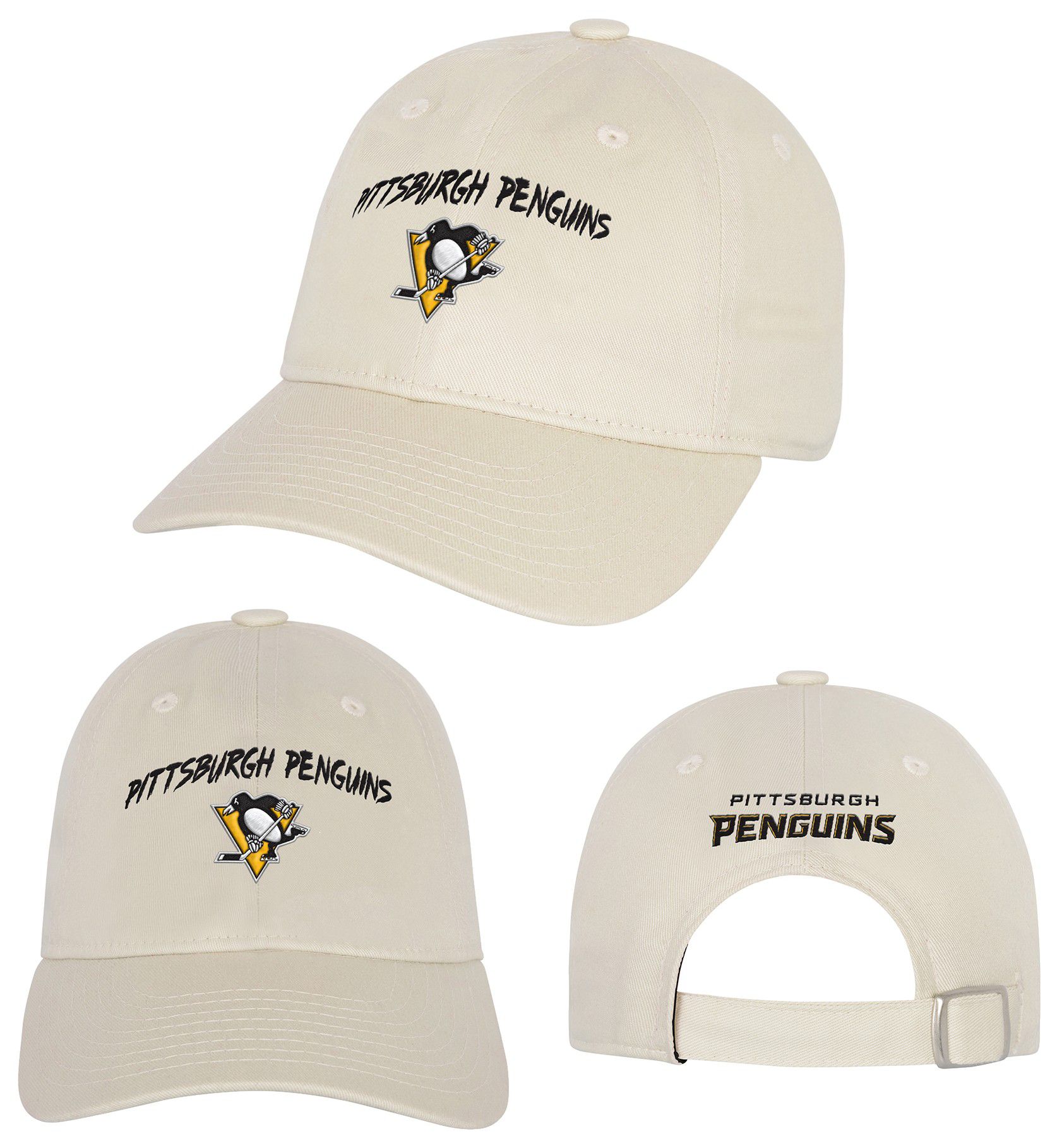 NHL Youth Pittsburgh Penguins Monochromatic Slouch Offwhite Adjustable Hat product image