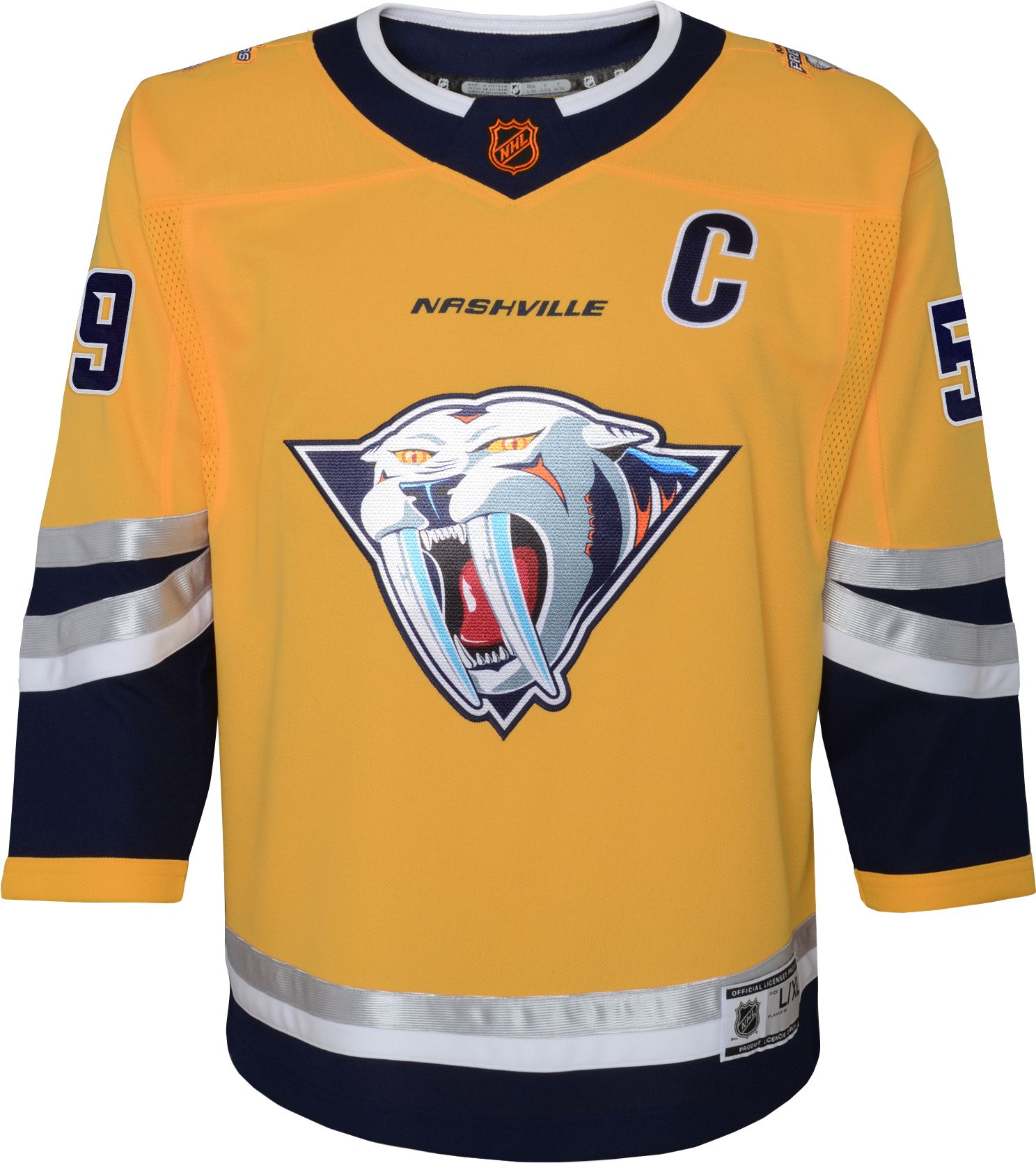 Nashville Predators No59 Roman Josi Green Salute to Service Womens Jersey