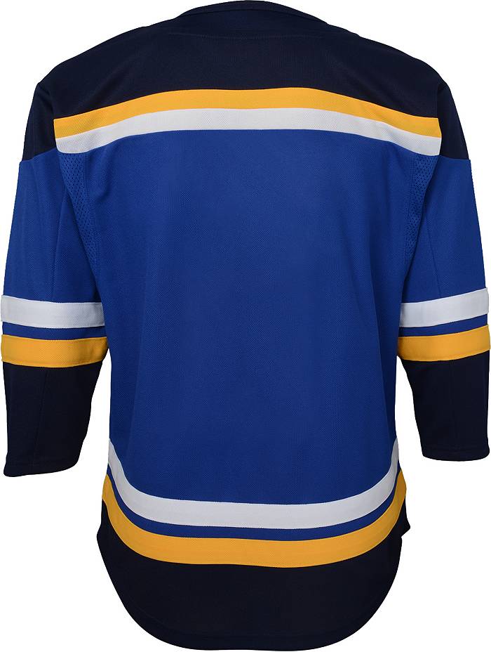 Vintage Blank Blue Yellow Mesh Hockey Jersey