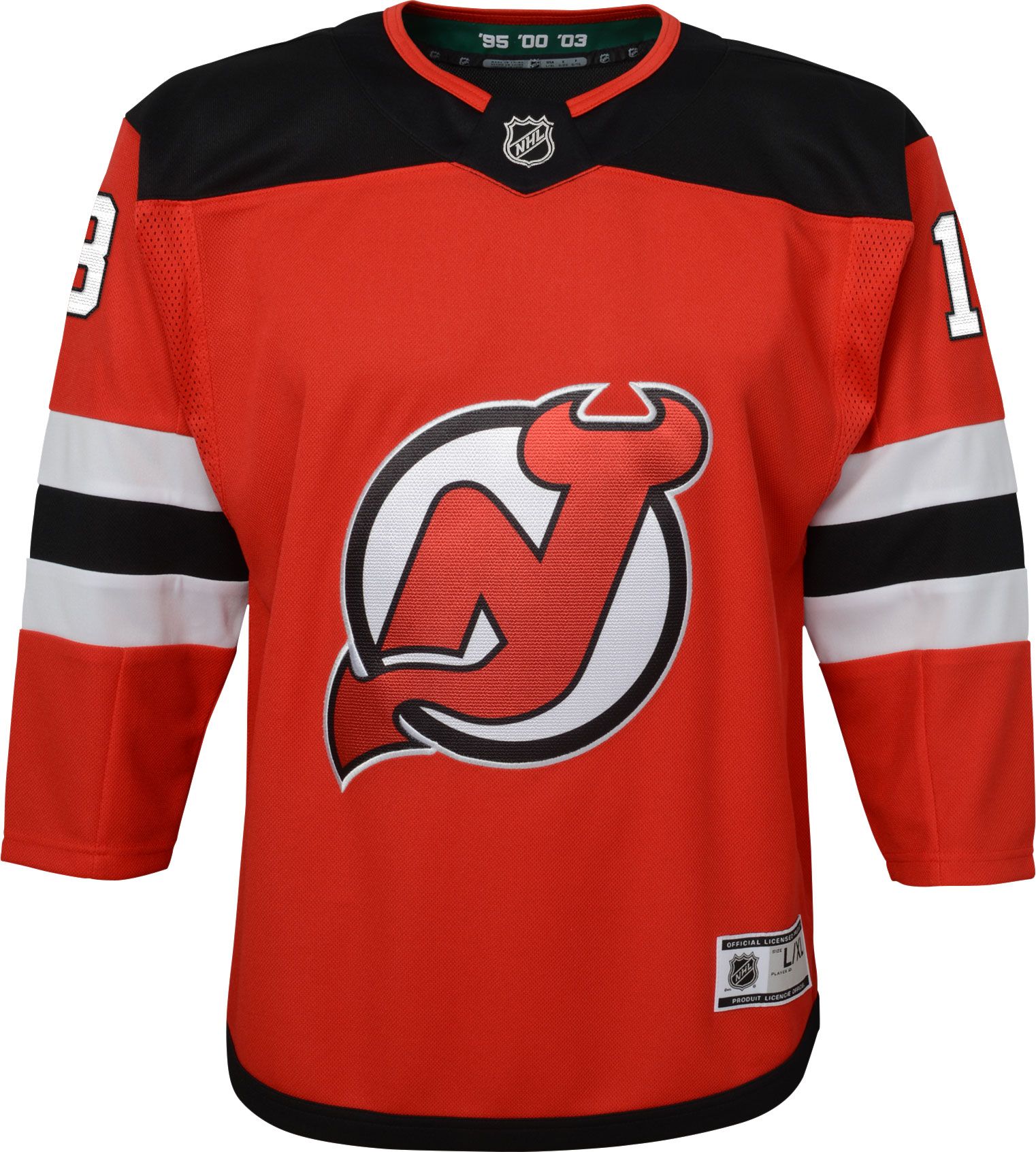 NHL Youth New Jersey Devils Nico Hischier #13 Red Authentic Jersey product image