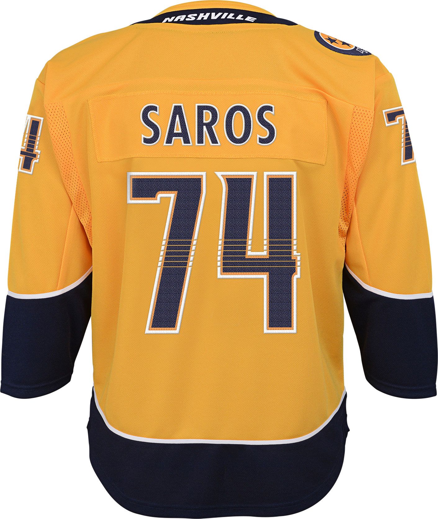 Outerstuff Youth Nashville Predators Yellow Juuse Saros #74 Authentic Home Jersey product image