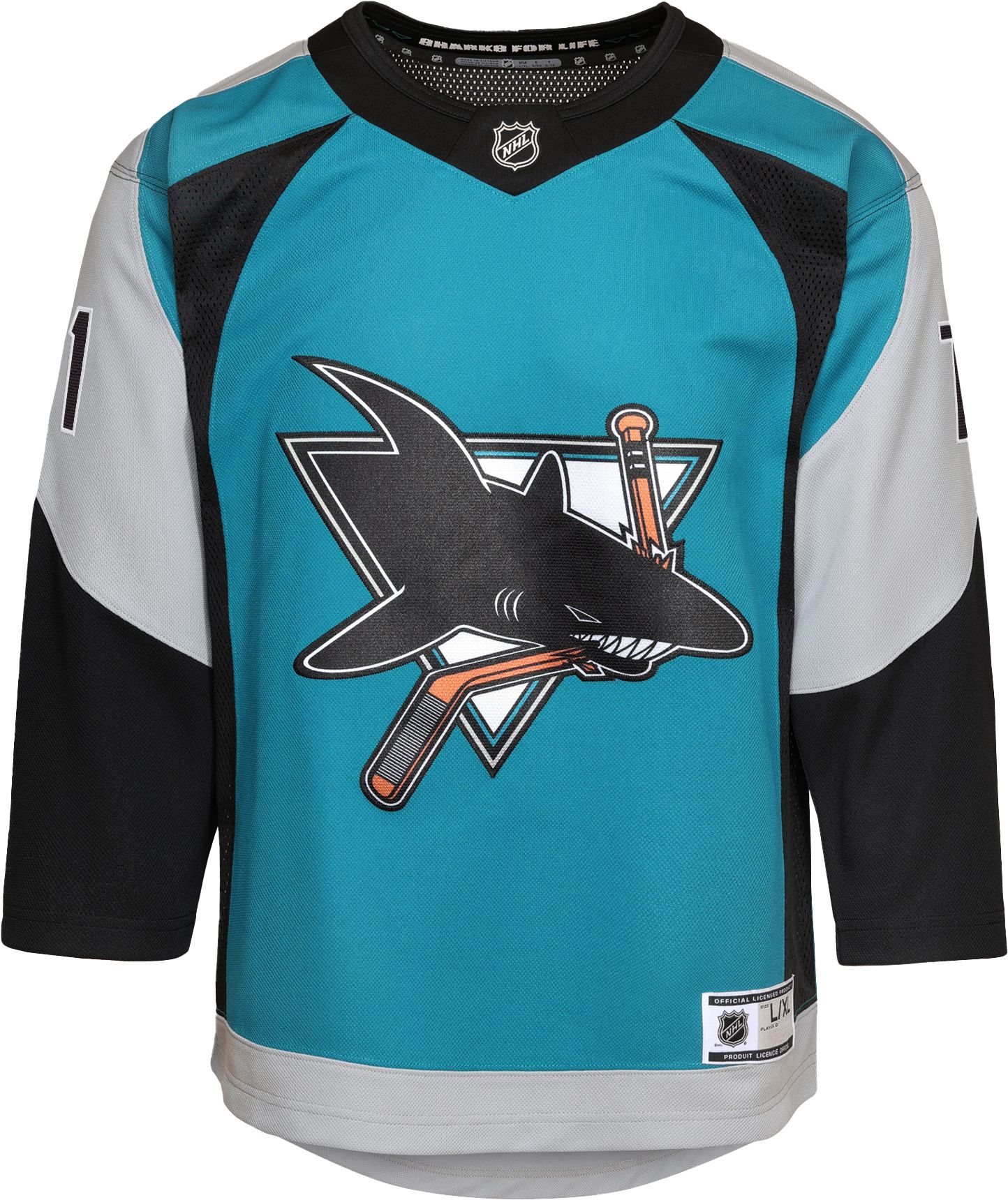 NHL Youth San Jose Sharks Macklin Celebrini #71 Teal Alternate Premier Jersey product image