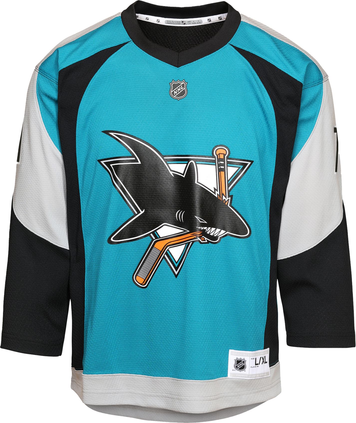 NHL Youth San Jose Sharks Macklin Celebrini #71 Teal Alternate Replica Jersey product image