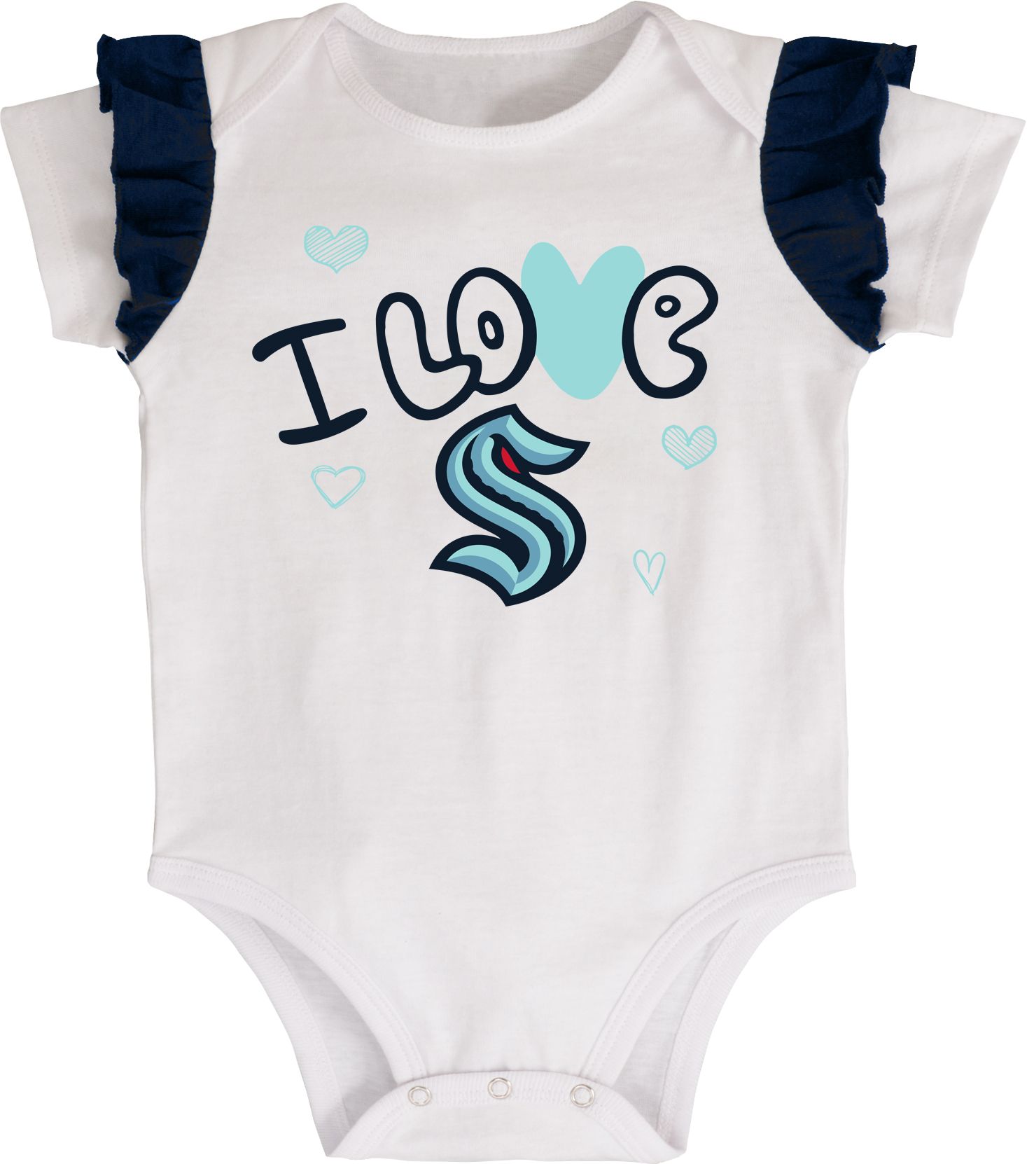 NHL Infant Seattle Kraken I Love Hockey Onesie Set product image