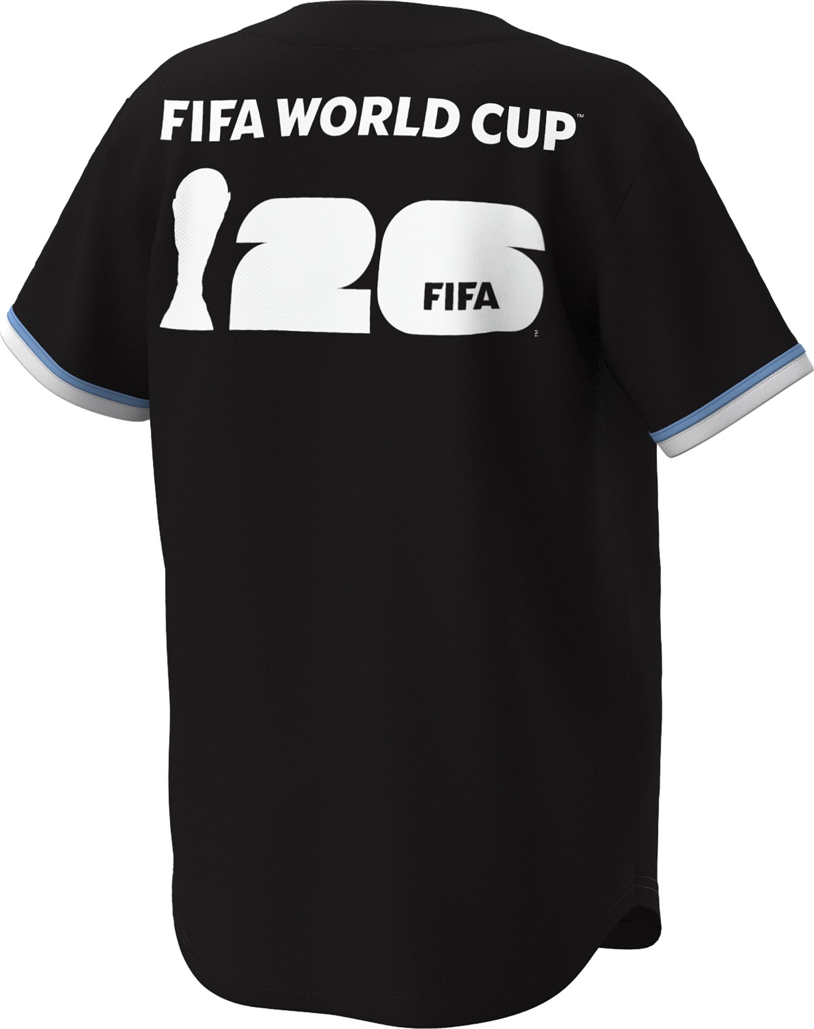 Outerstuff Youth Argentina Black Multi Graphic Button-Up Baseball Jersey product image