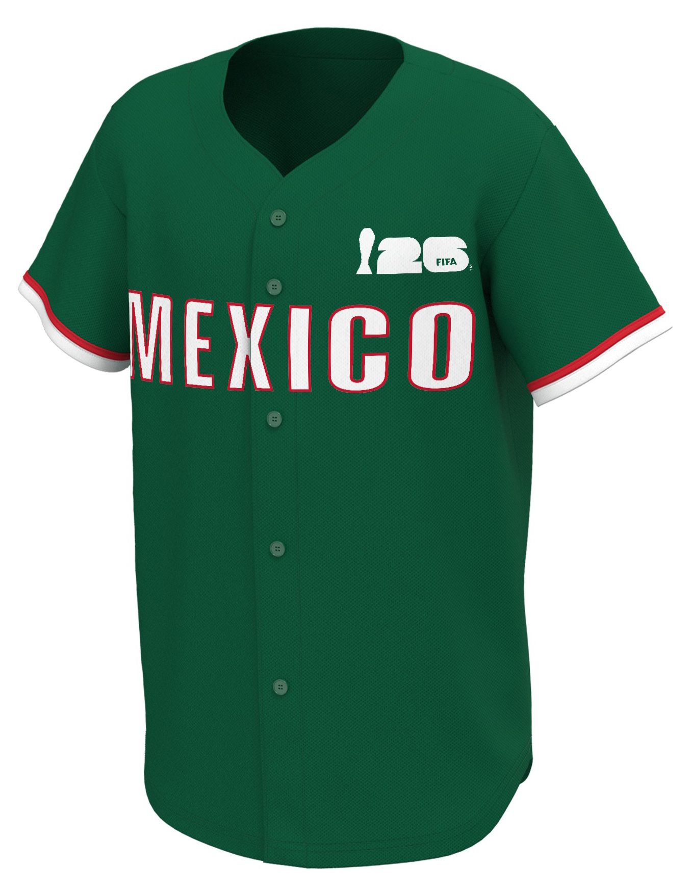 Outerstuff Youth Mexico Green Multi Graphic Button-Up Baseball Jersey product image
