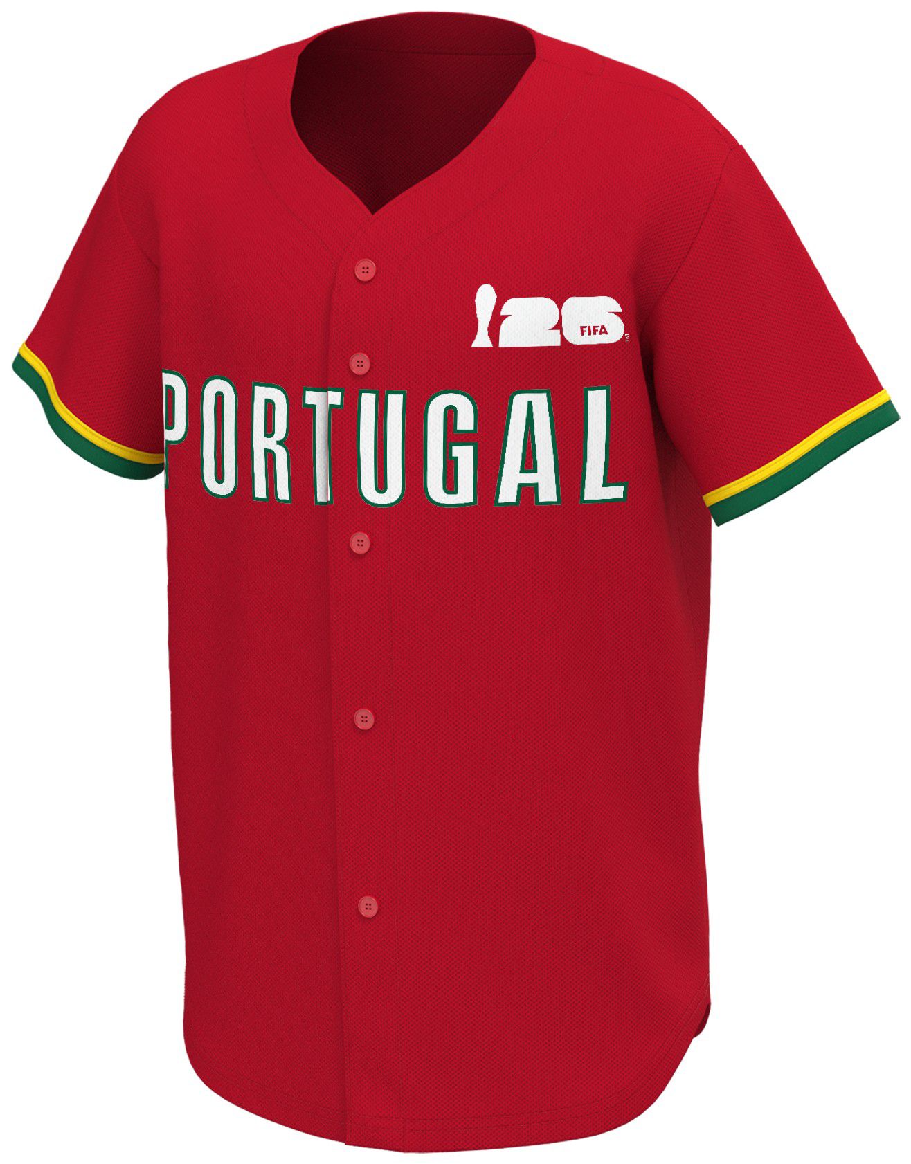 Outerstuff Youth Portugal Red Multi Graphic Button-Up Baseball Jersey product image