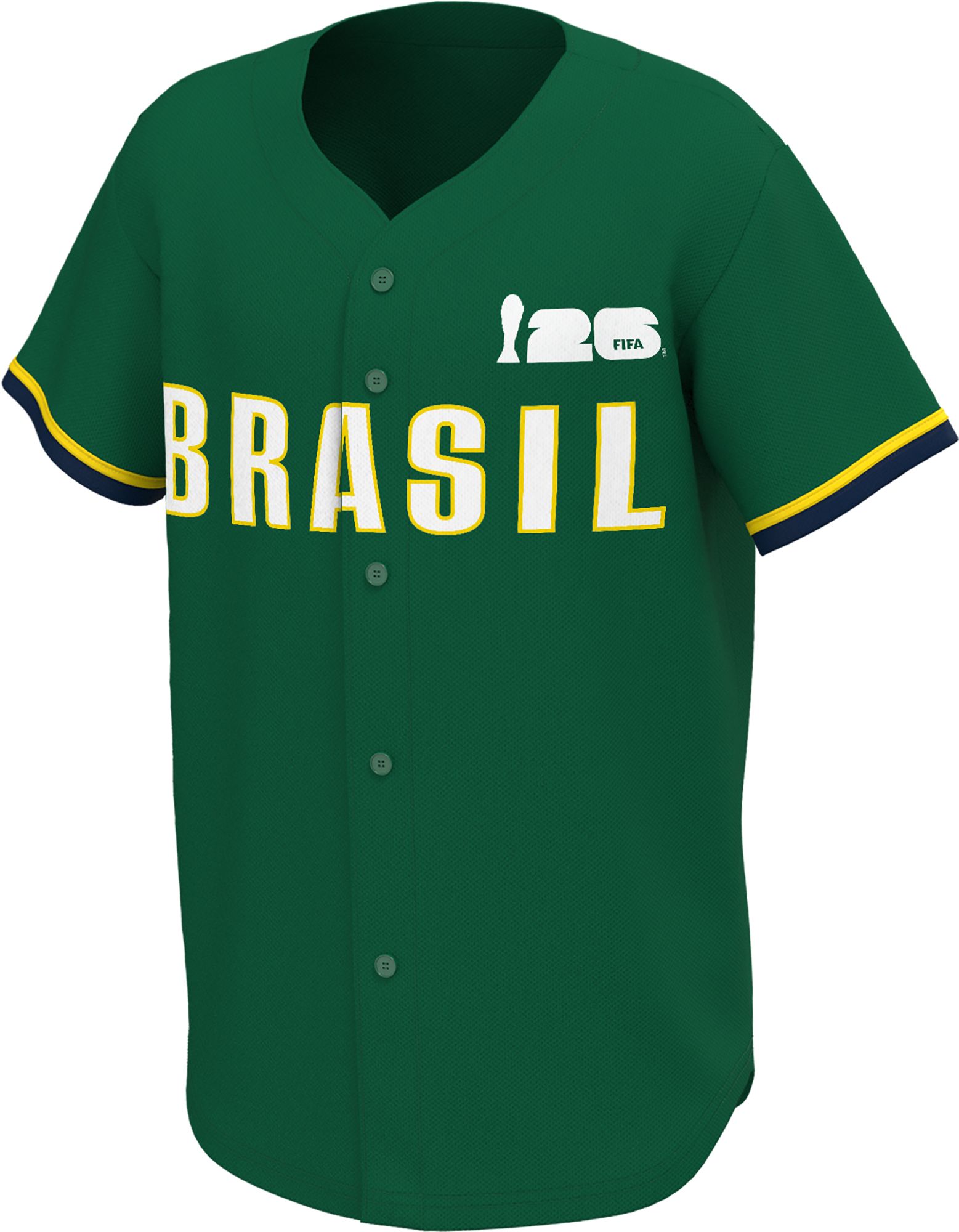 Outerstuff Adult Brazil Green Multi Graphic Button-Up Baseball Jersey product image