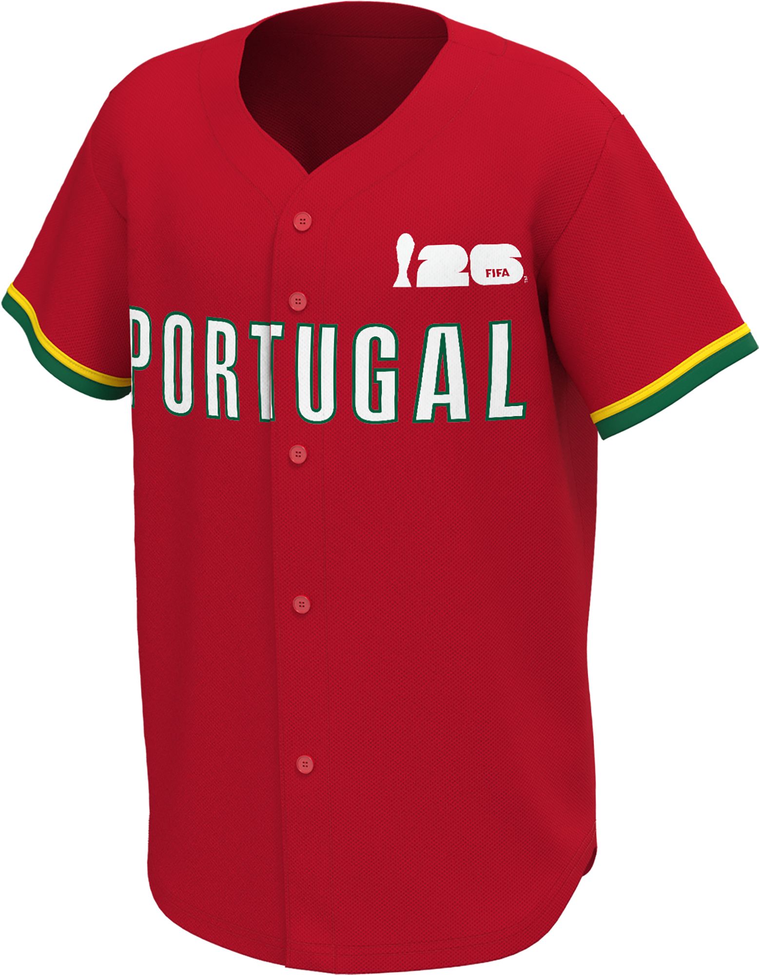 Outerstuff Adult Portugal Red Multi Graphic Button-Up Baseball Jersey product image