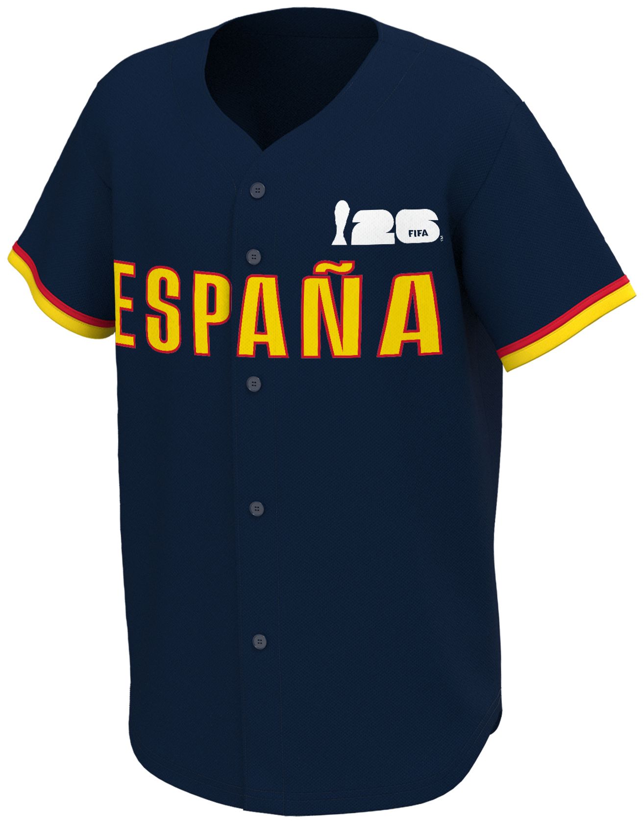 Outerstuff Adult Spain Navy Multi Graphic Button-Up Baseball Jersey product image