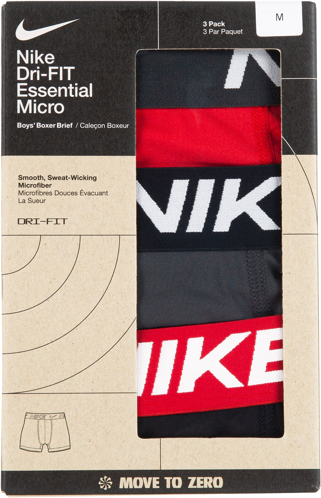 Nike Boys' MICRO Essential Dri-Fit Boxer Briefs, 3 Piece Set product image