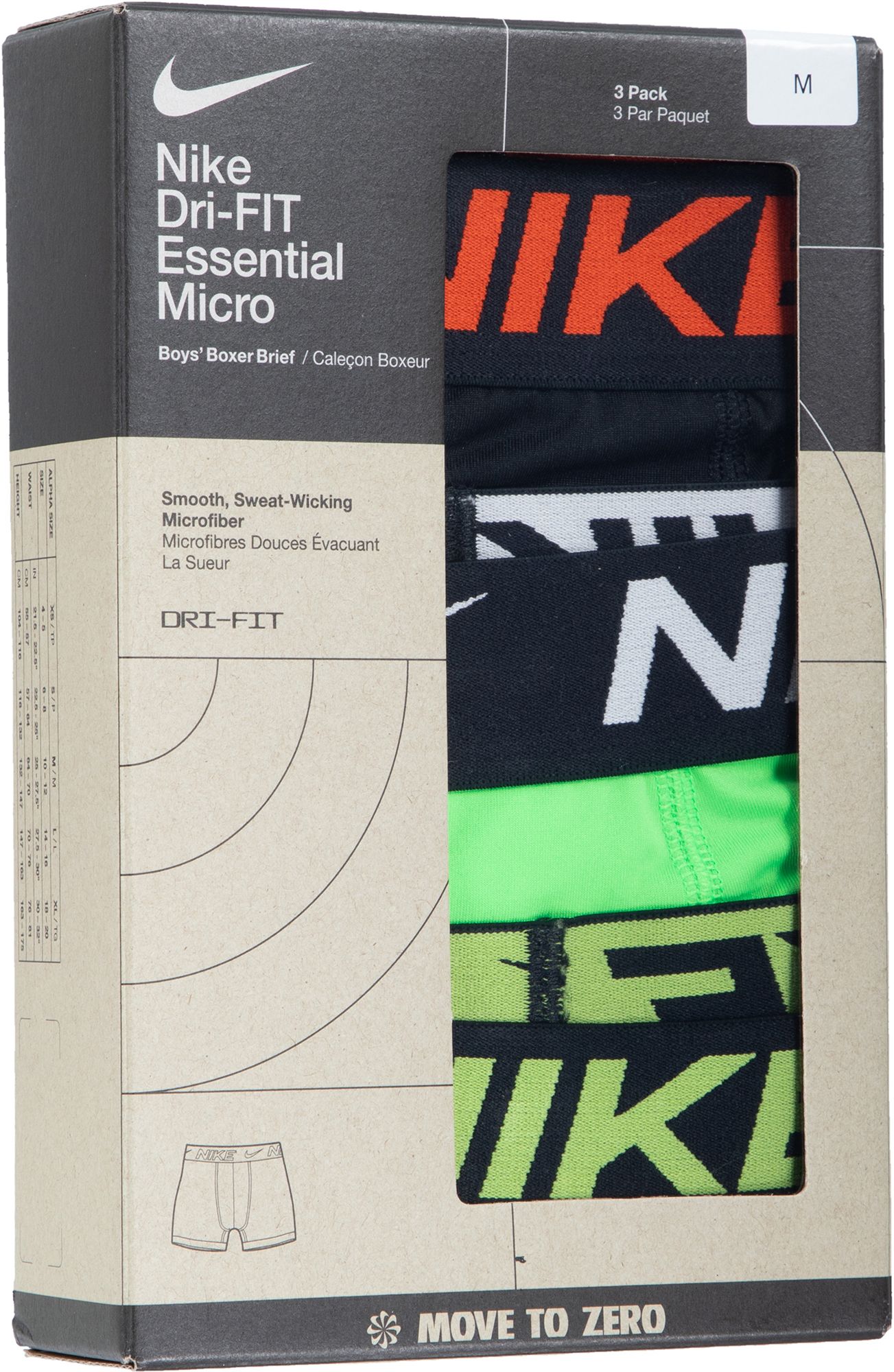 Nike Boys' MICRO Essential Dri-Fit Boxer Briefs, 3 Piece Set product image