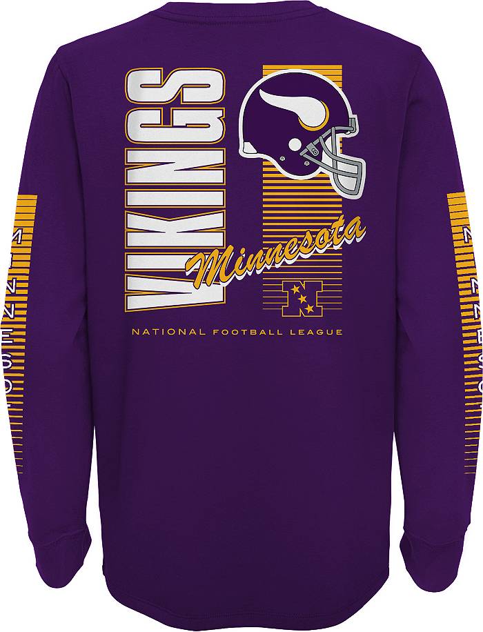 Mitchell & Ness Youth Minnesota Vikings Logo Graphic Purple Long Sleeve T- Shirt