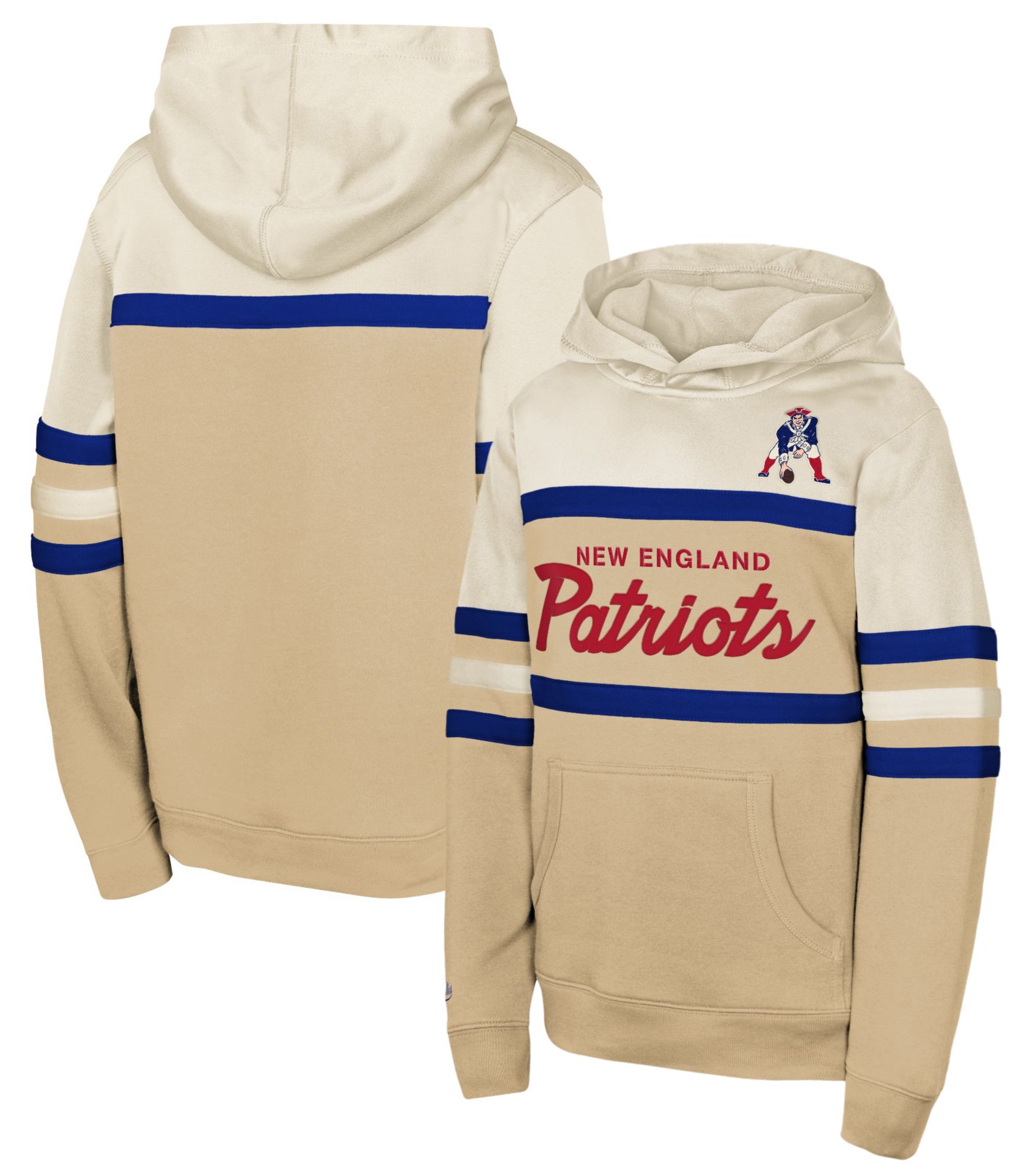 Mitchell & Ness Youth New England Patriots Head Coach Tan Pullover Hoodie product image