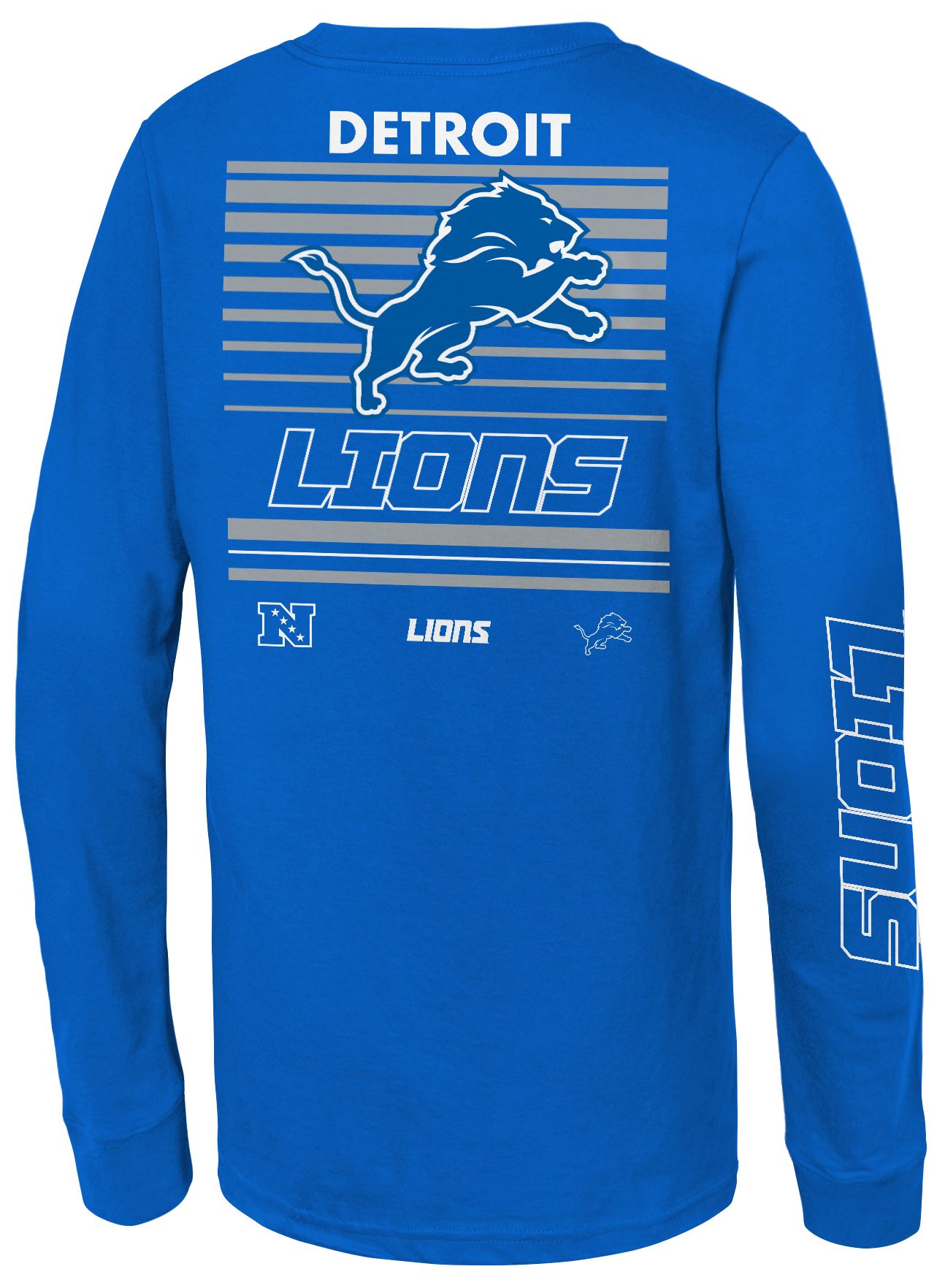 Mitchell & Ness Youth Detroit Lions Blue Triple Play Long Sleeve Shirt product image