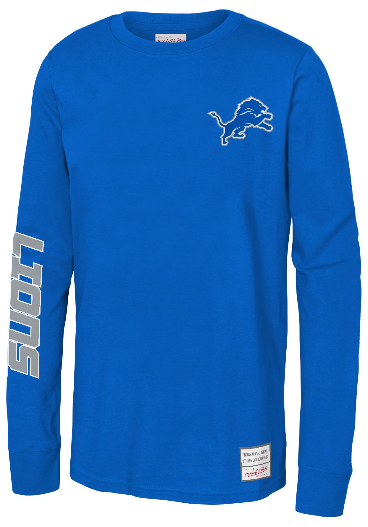 Mitchell & Ness Youth Detroit Lions Blue Triple Play Long Sleeve Shirt product image