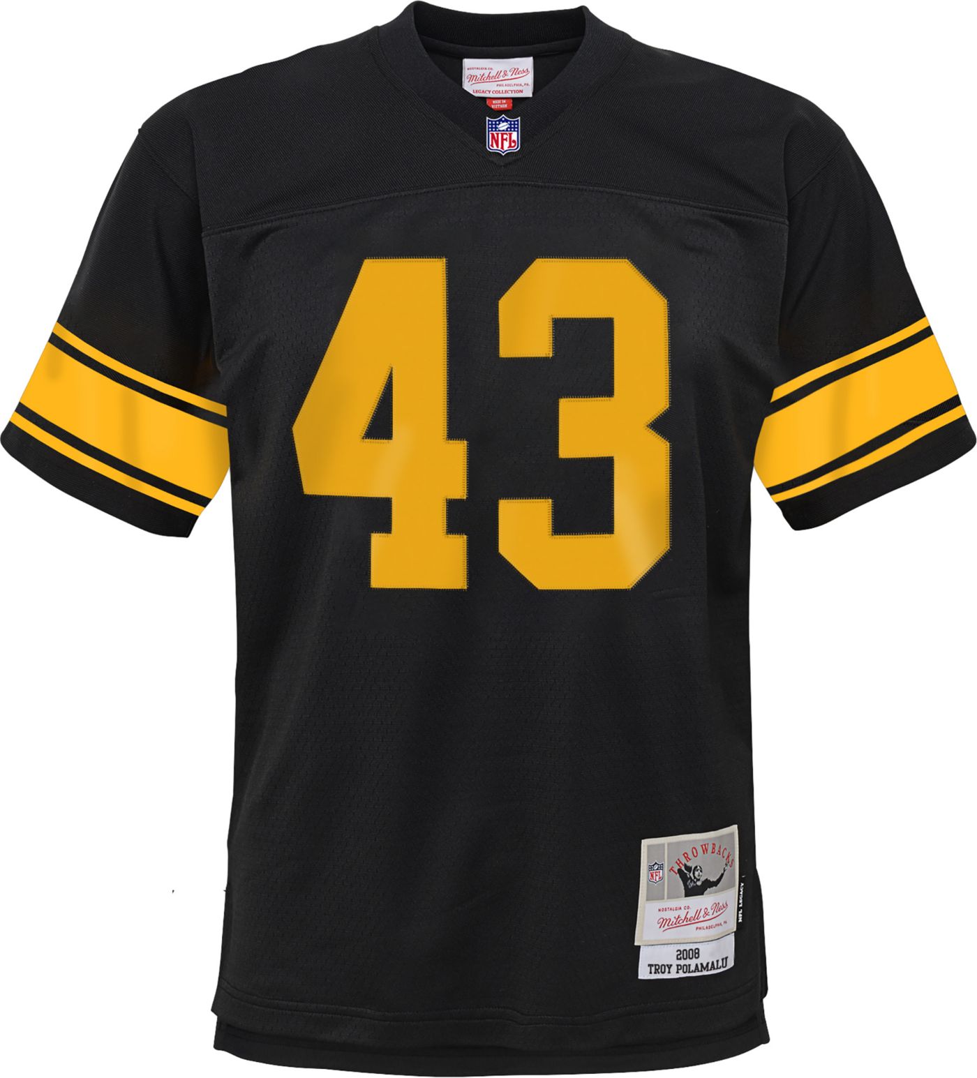 Mitchell Ness Youth Pittsburgh Steelers Troy Polamalu 43 2008 Black Jersey Dick s Sporting Goods