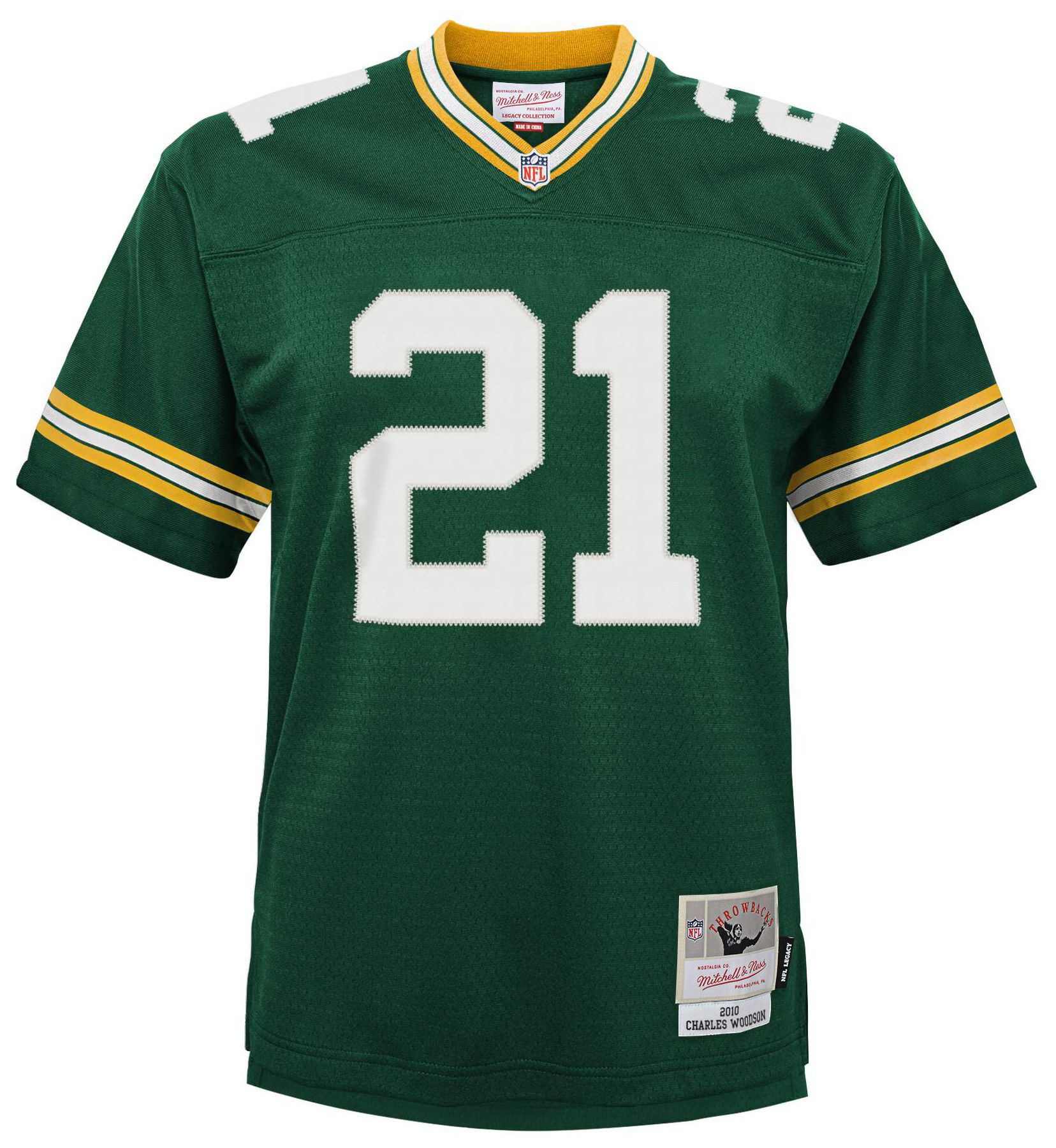 Mitchell & Ness Youth Green Bay Packers Charles Woodson #21 2010 Green Jersey product image