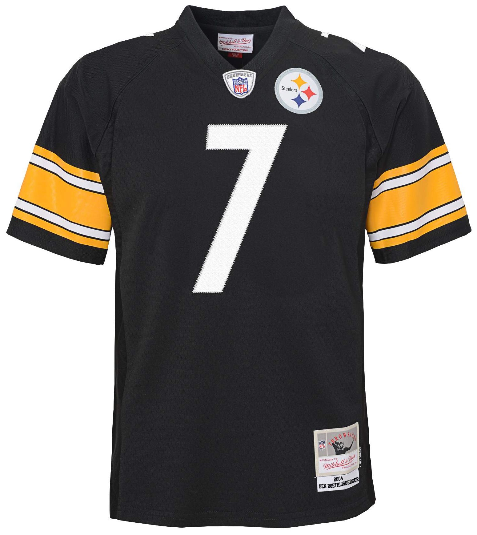 Mitchell & Ness Youth Pittsburgh Steelers Black Ben Roethlisberger #7 Jersey product image