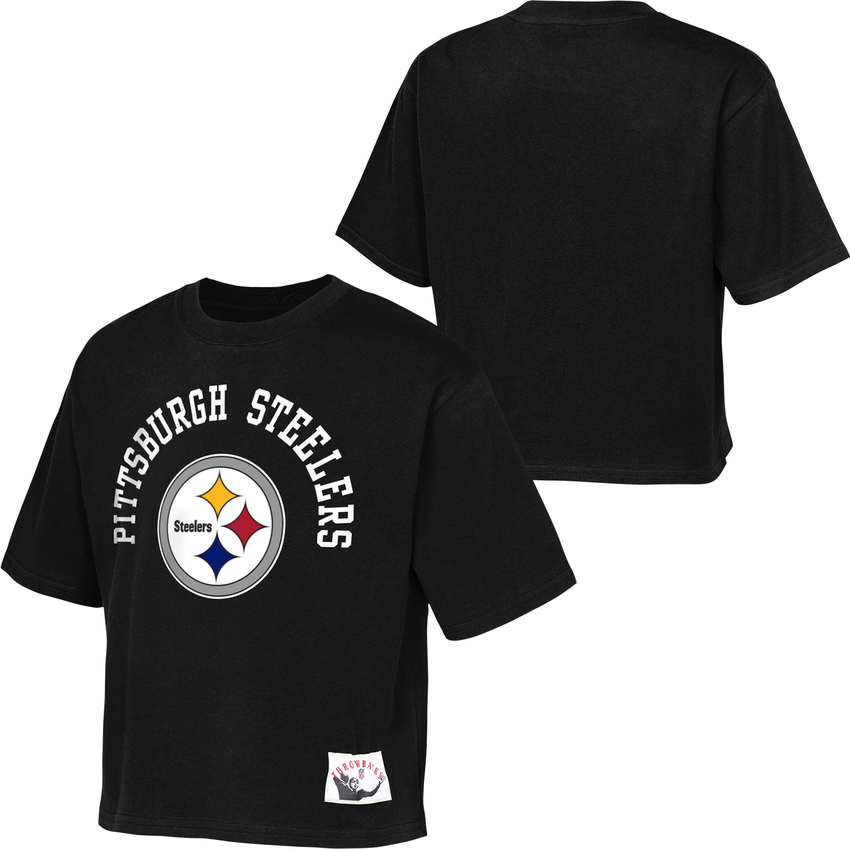 Mitchell & Ness Girls' Pittsburgh Steelers White Cropped Mesh Top product image